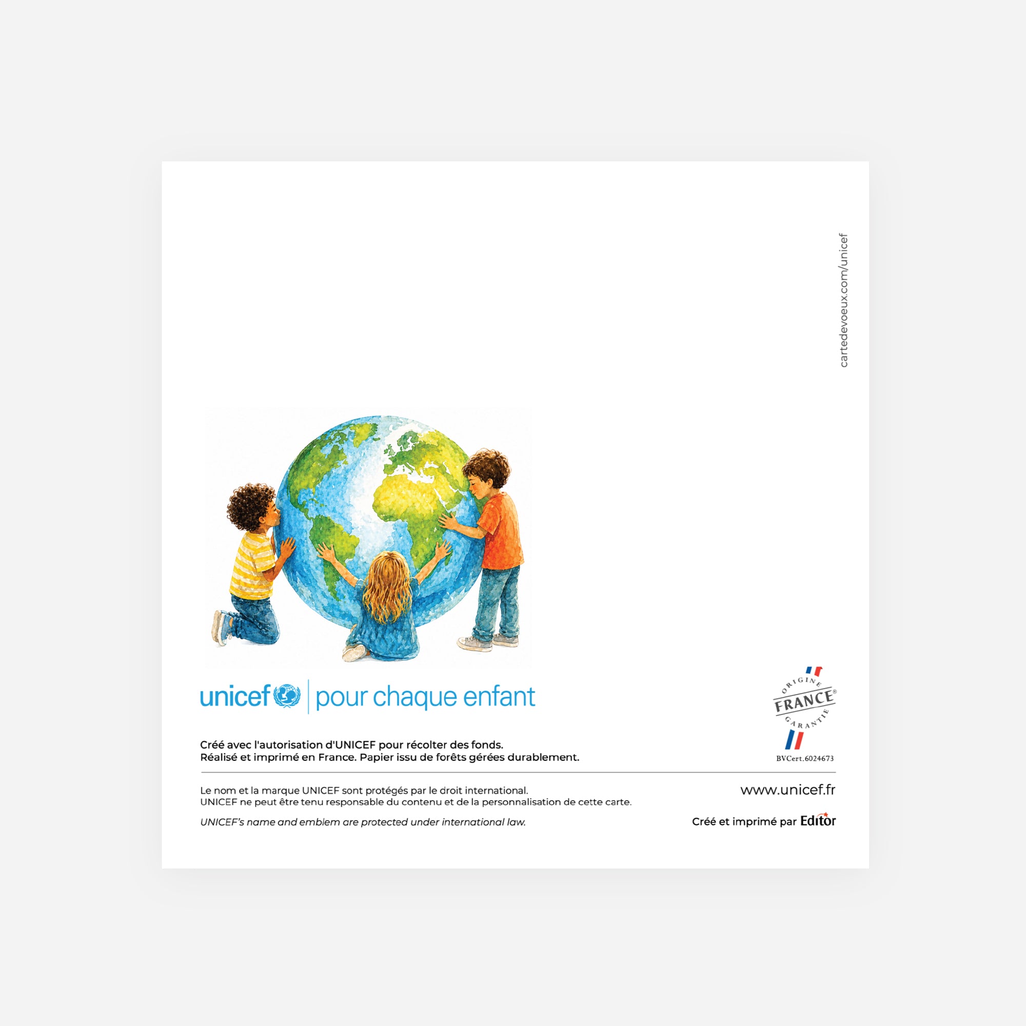 Mains vers le Monde | Vœux professionnels • Carte de voeux • Carré double photo N° 3