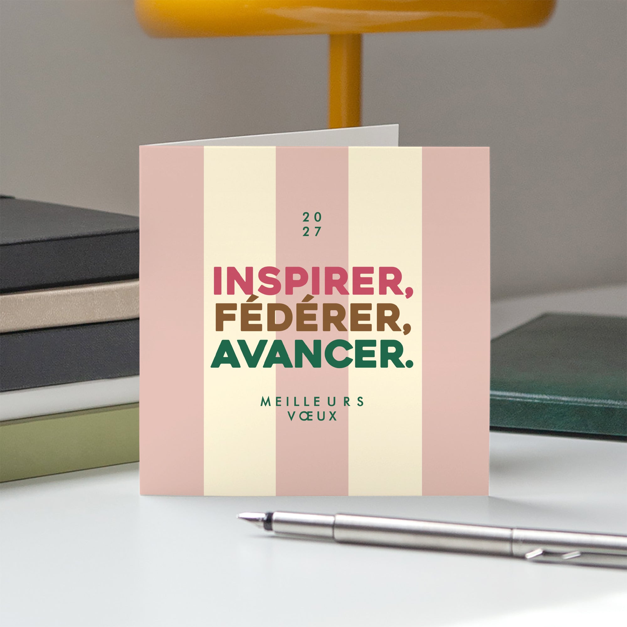 Inspirer l’Avenir | Vœux professionnels • Carte de voeux • Carré double photo N° 5