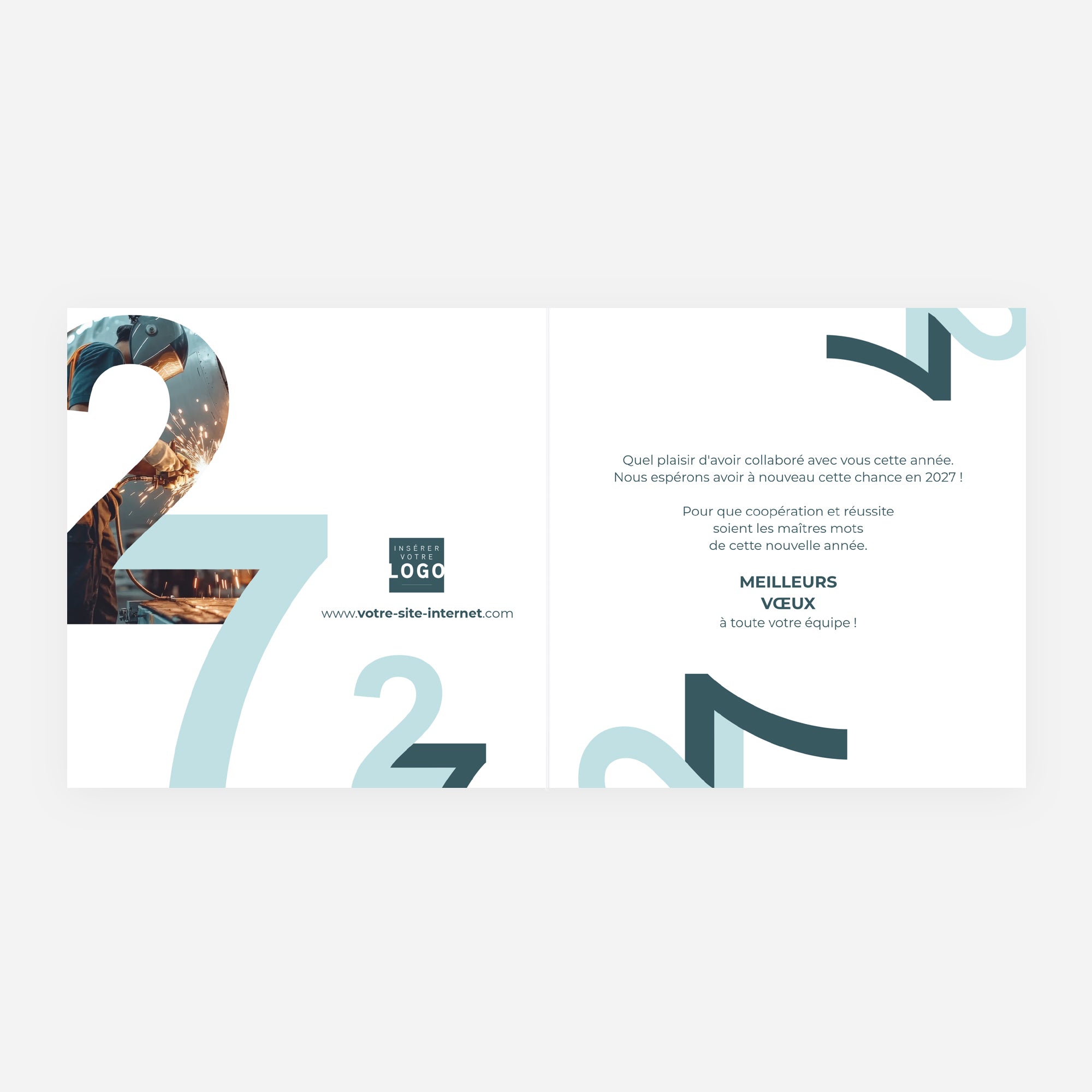 Un même horizon | Vœux professionnels • Carte de voeux • Carré double photo N° 2