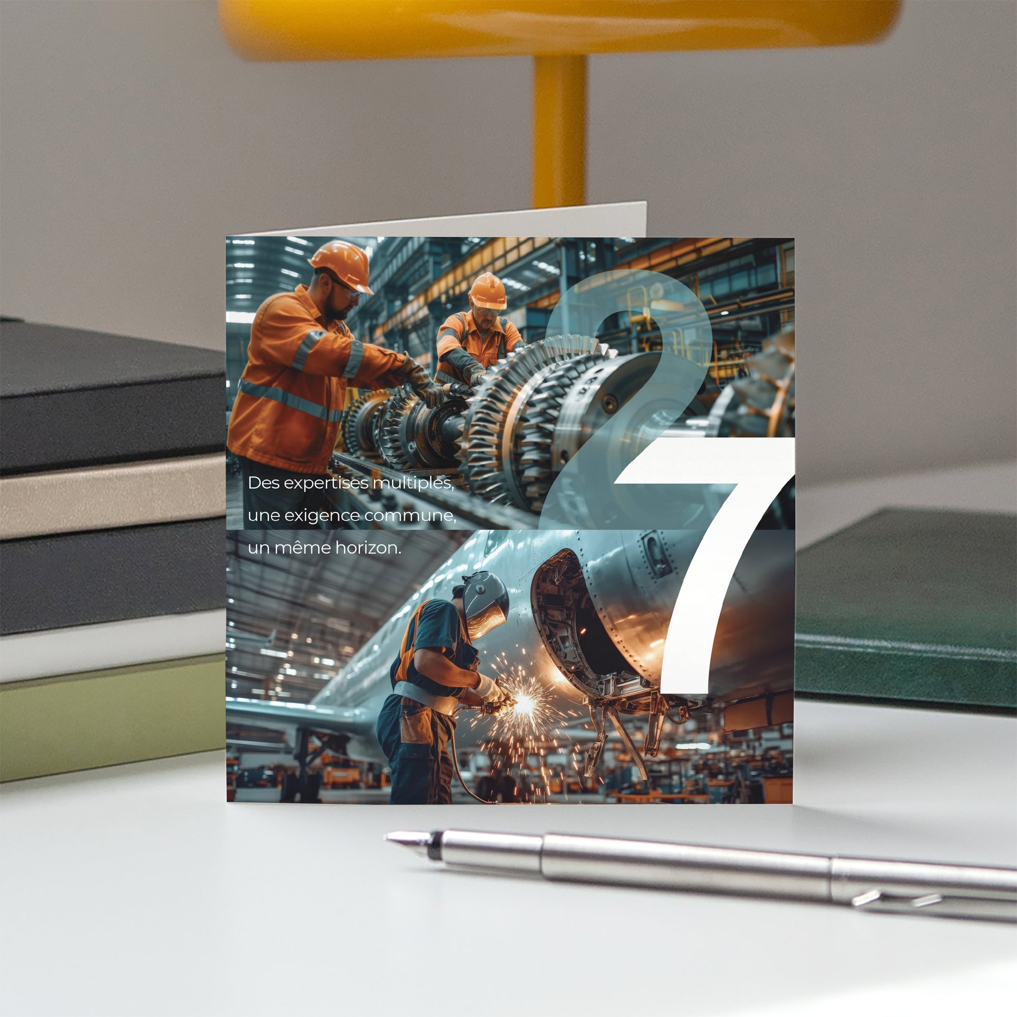 Un même horizon | Vœux professionnels • Carte de voeux • Carré double photo N° 5