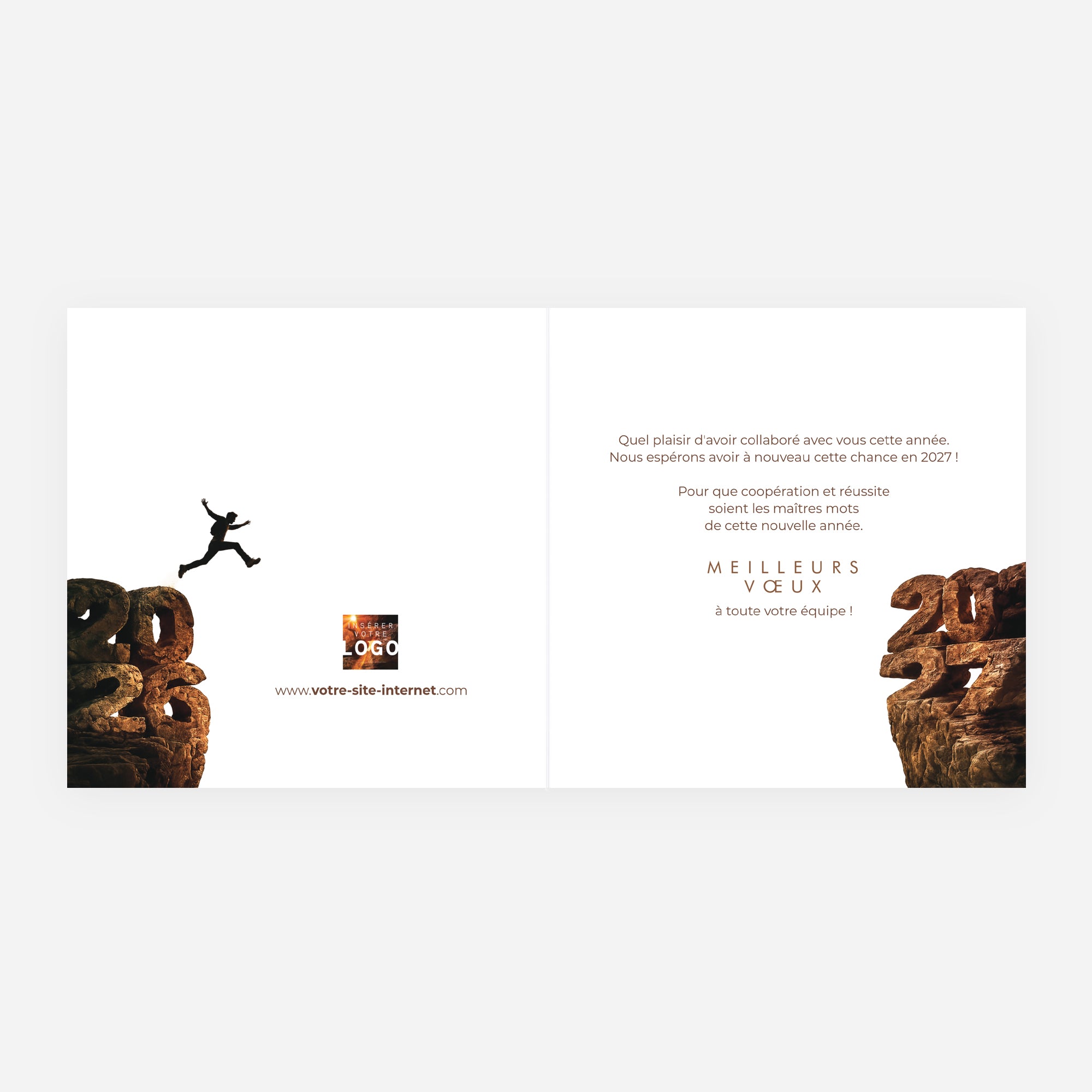 Vers de Nouveaux Horizons | Vœux professionnels • Carte de voeux • Carré double photo N° 2