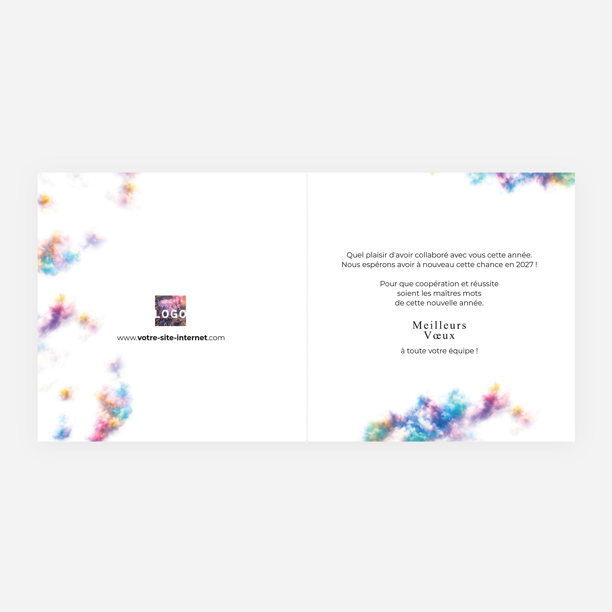 Ensemble en Couleurs | Vœux professionnels • Carte de voeux • Carré double photo N° 2
