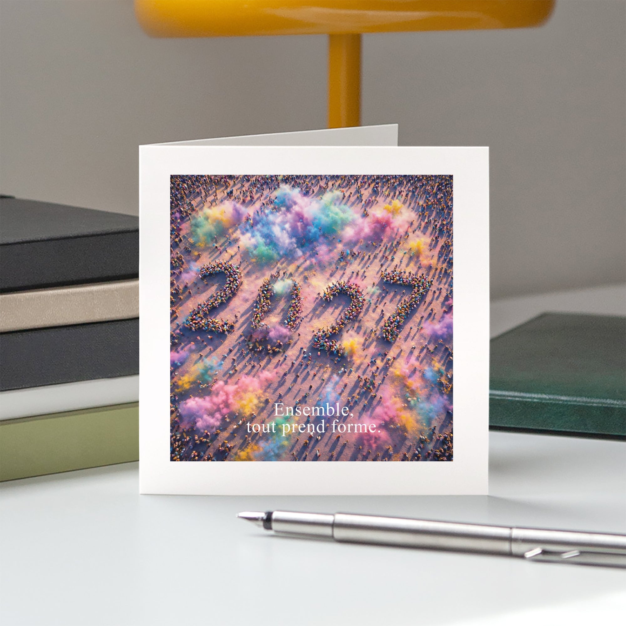 Ensemble en Couleurs | Vœux professionnels • Carte de voeux • Carré double photo N° 5