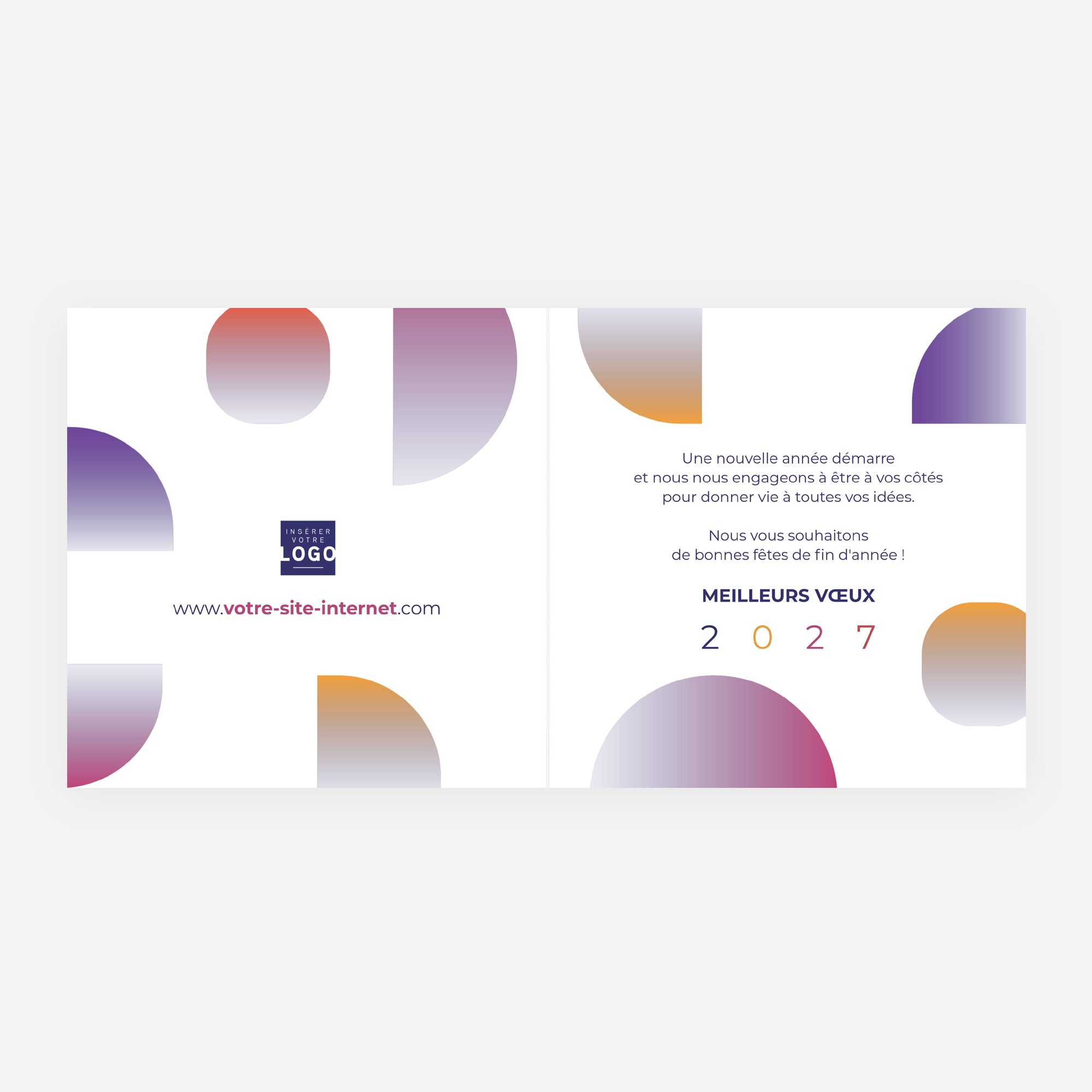 Horizon Graphique | Vœux professionnels • Carte de voeux • Carré double photo N° 2
