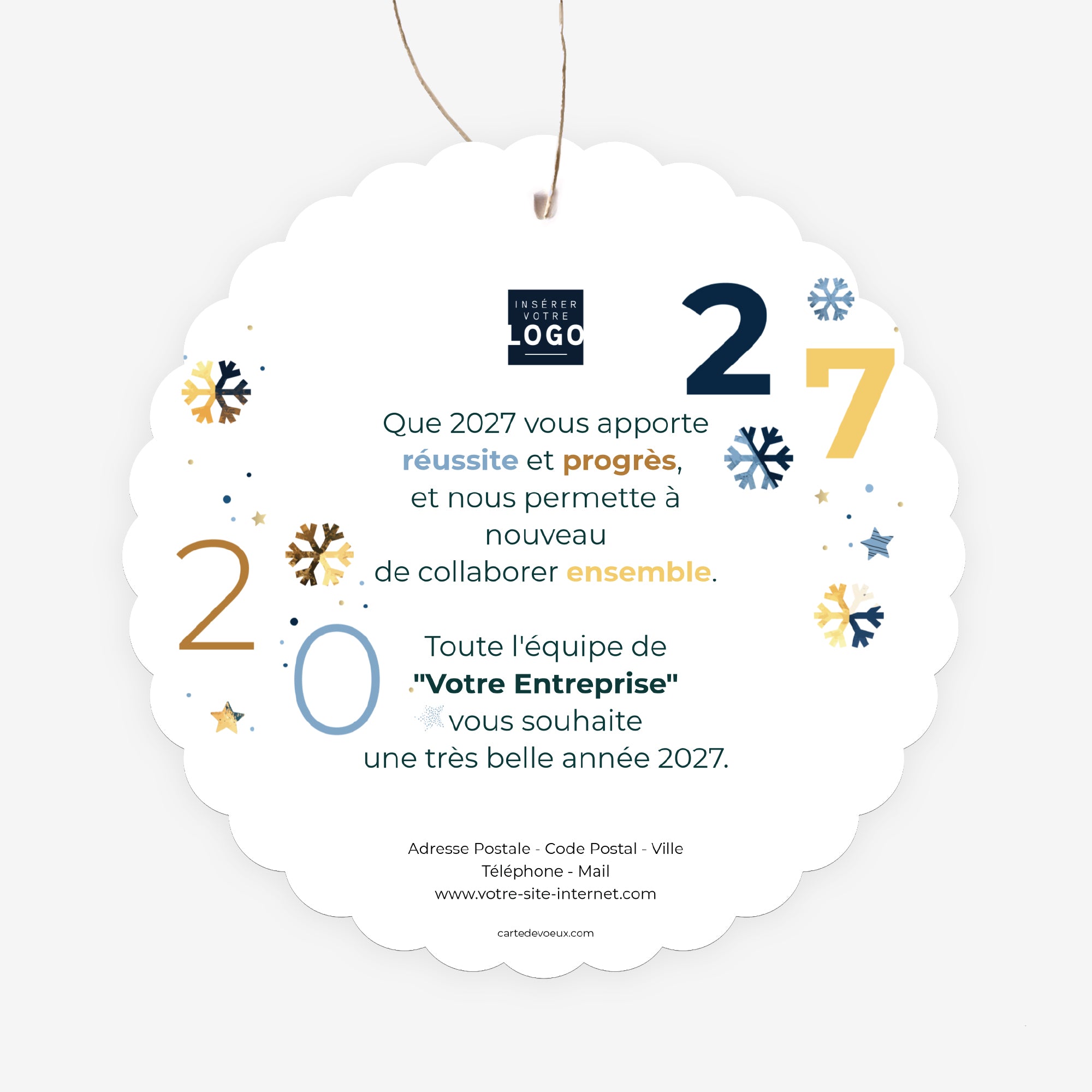 Cristaux d’Hiver | Vœux professionnels • Carte de voeux • Ronde à accrocher photo N° 2
