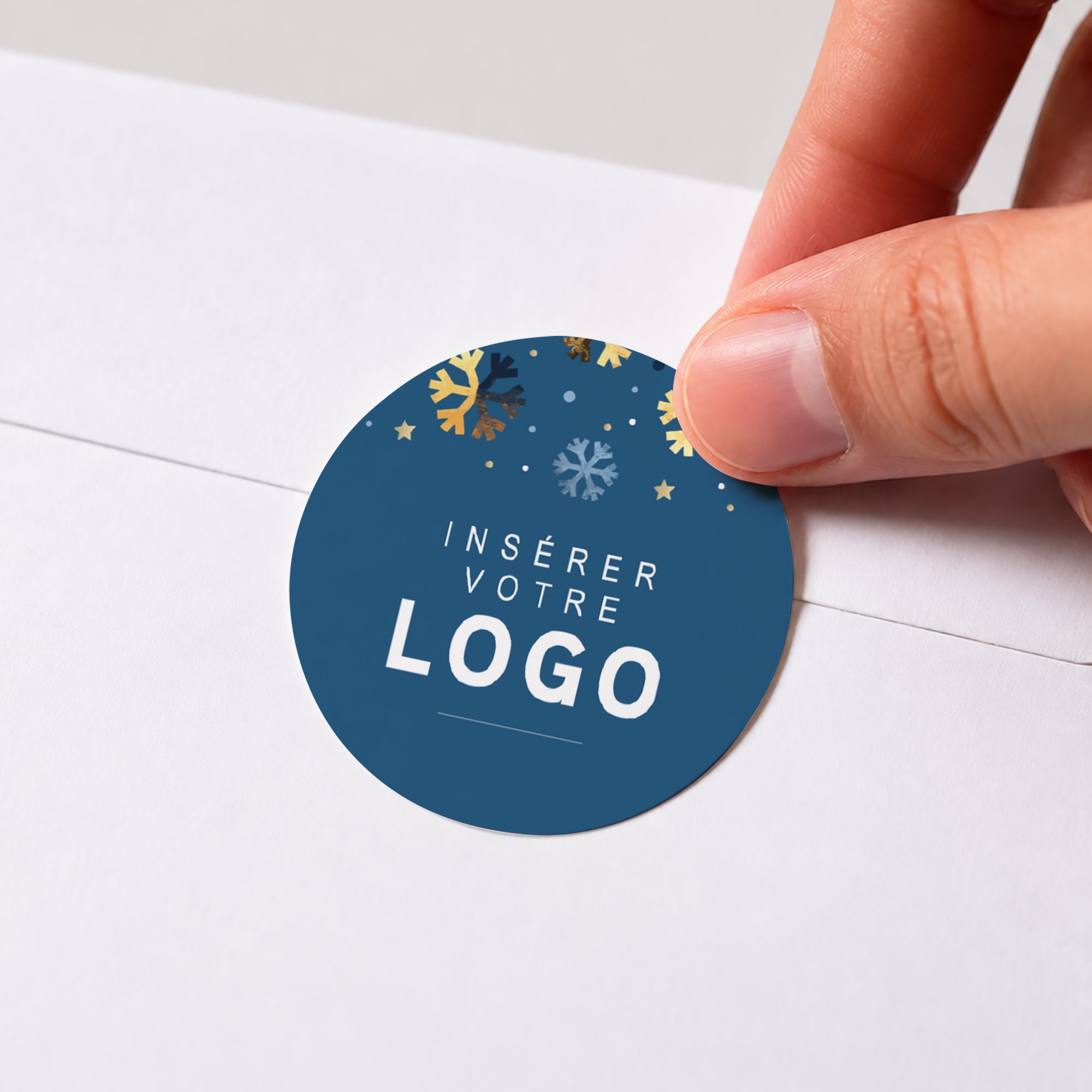Cristaux d’Hiver | Vœux professionnels • Sticker • Rond photo N° 1