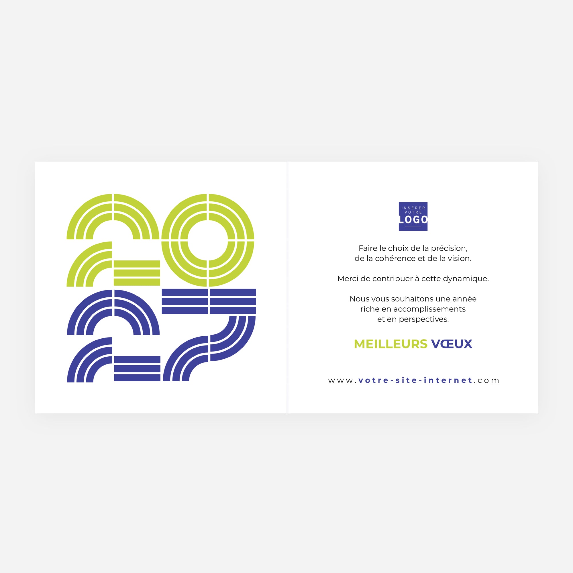 Néon Graphique | Vœux professionnels • Carte de voeux • Carré double photo N° 2