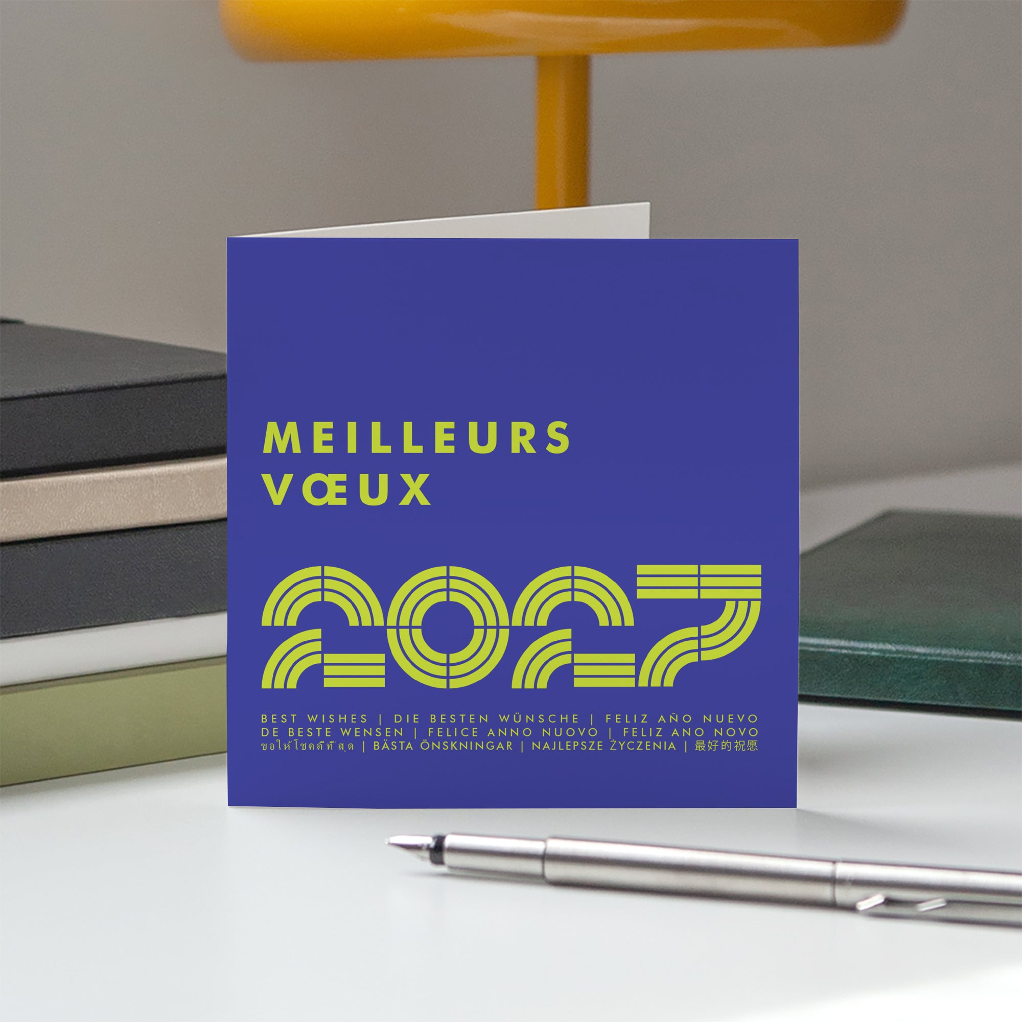 Néon Graphique | Vœux professionnels • Carte de voeux • Carré double photo N° 5