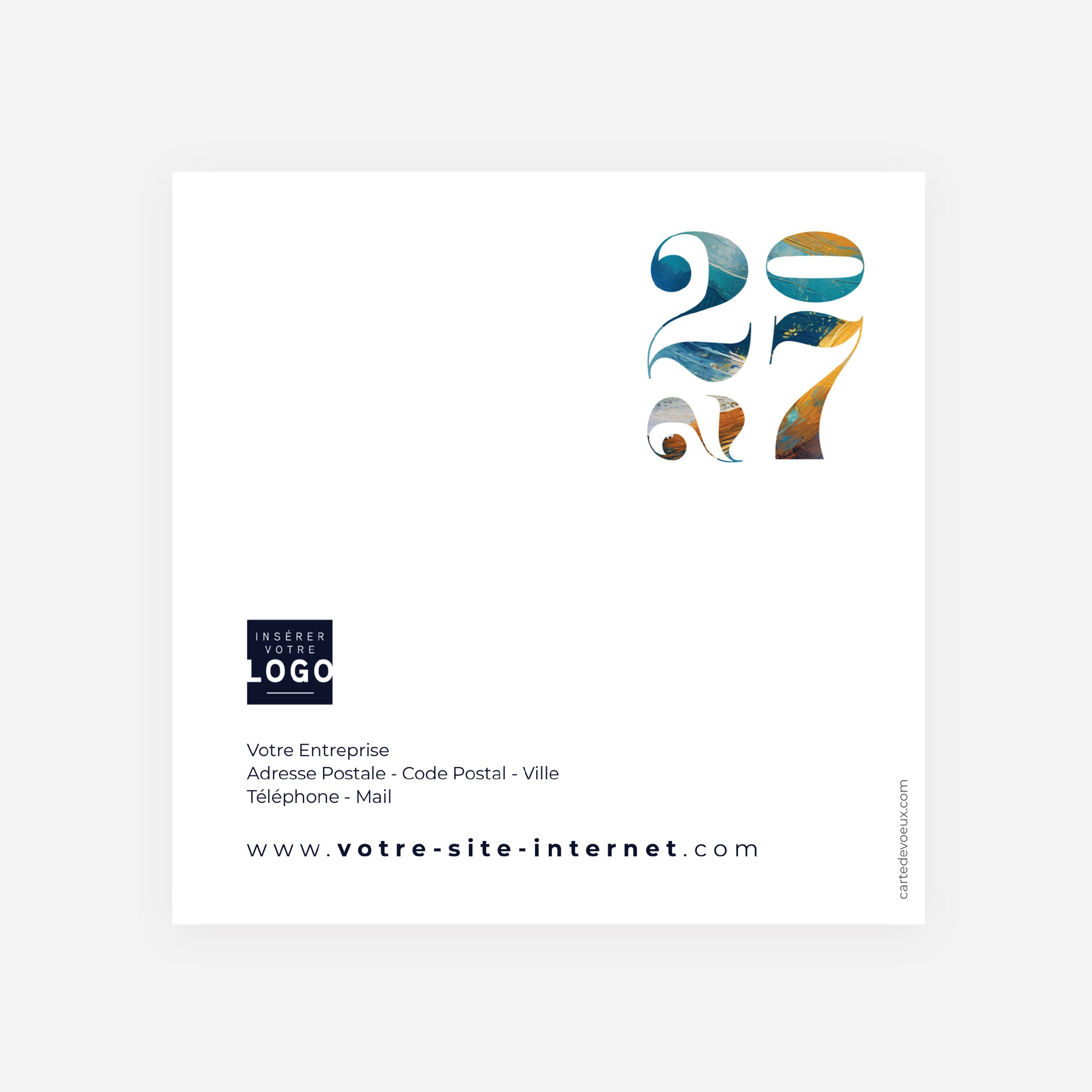 Vague Créative | Vœux professionnels • Carte de voeux • Carré double photo N° 3