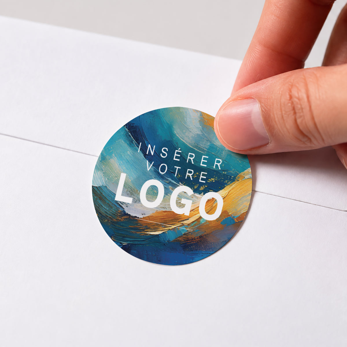 Vague Créative | Vœux professionnels • Sticker • Rond photo N° 1