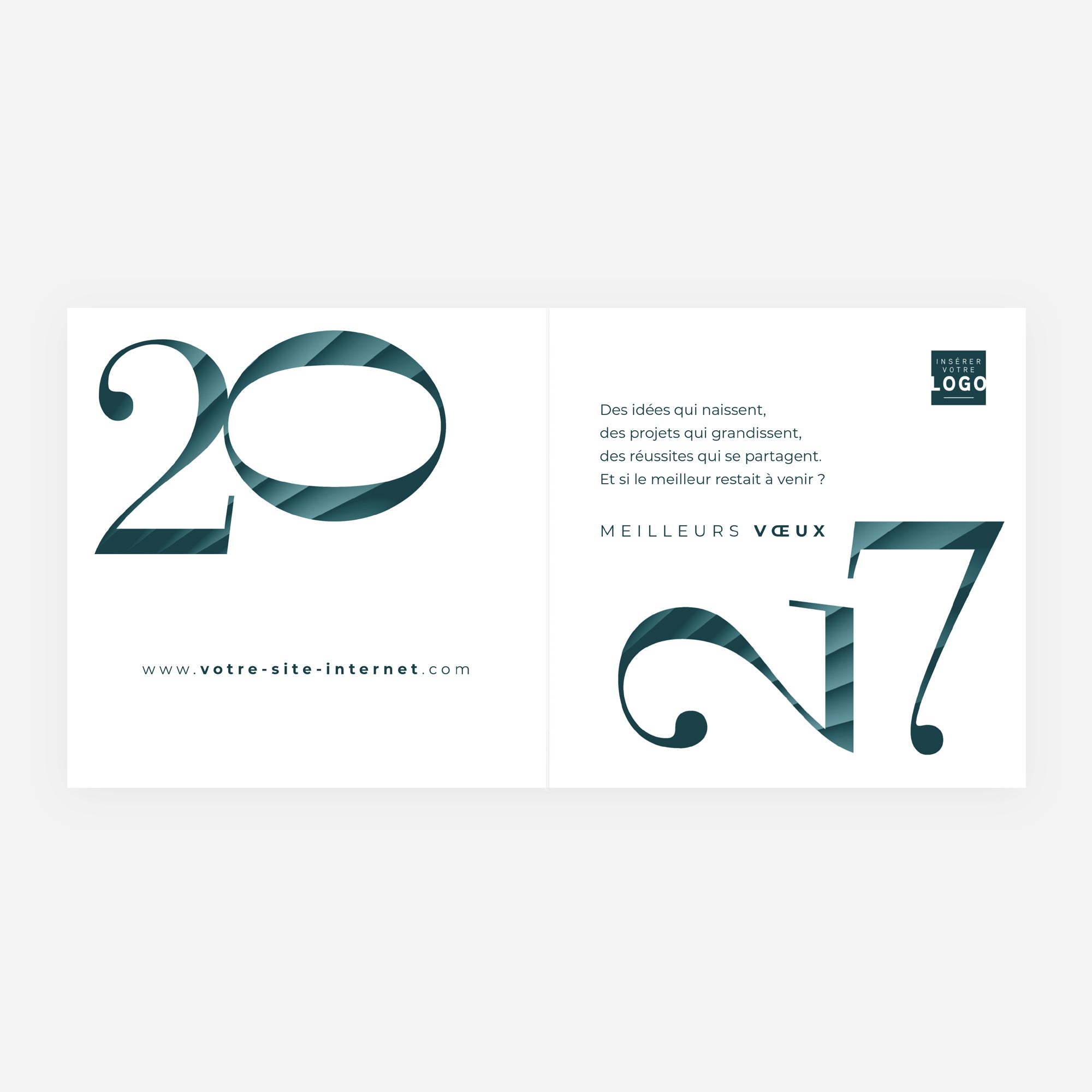 Faisceaux Graphiques | Vœux professionnels • Carte de voeux • Carré double photo N° 2