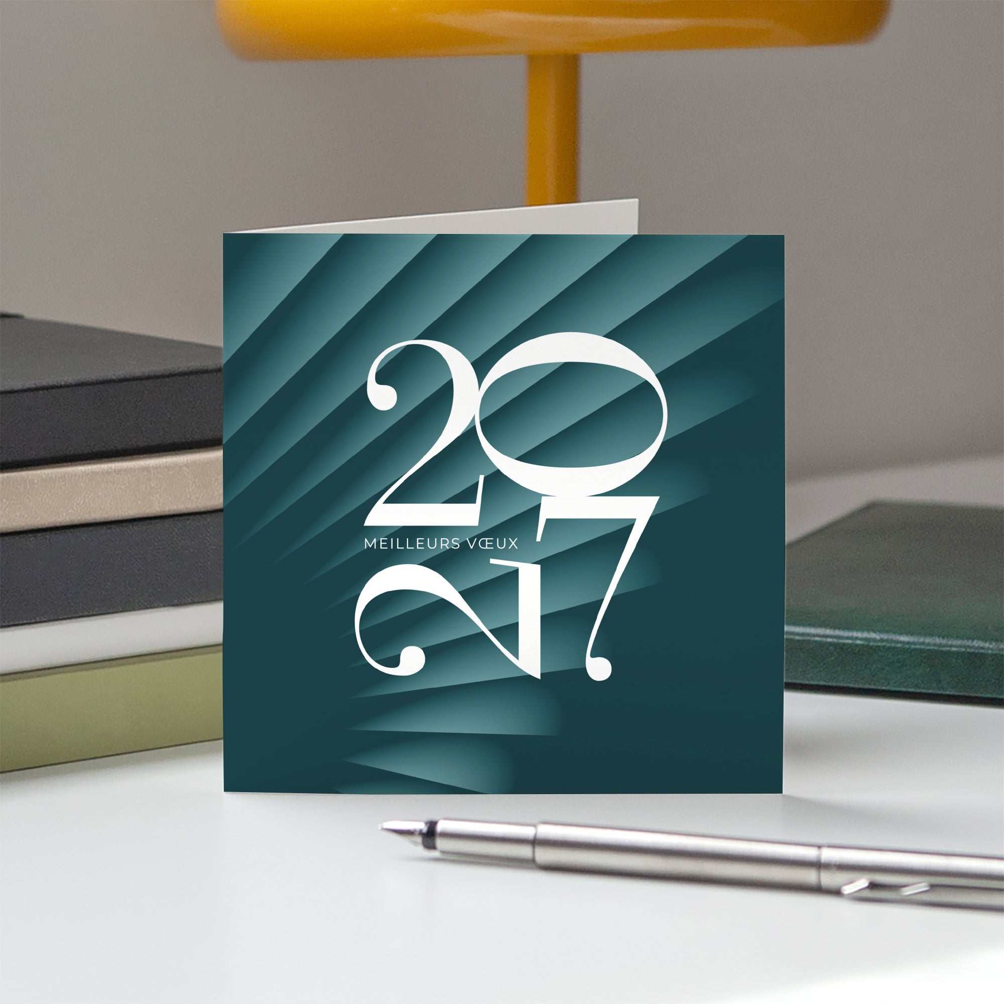 Faisceaux Graphiques | Vœux professionnels • Carte de voeux • Carré double photo N° 5