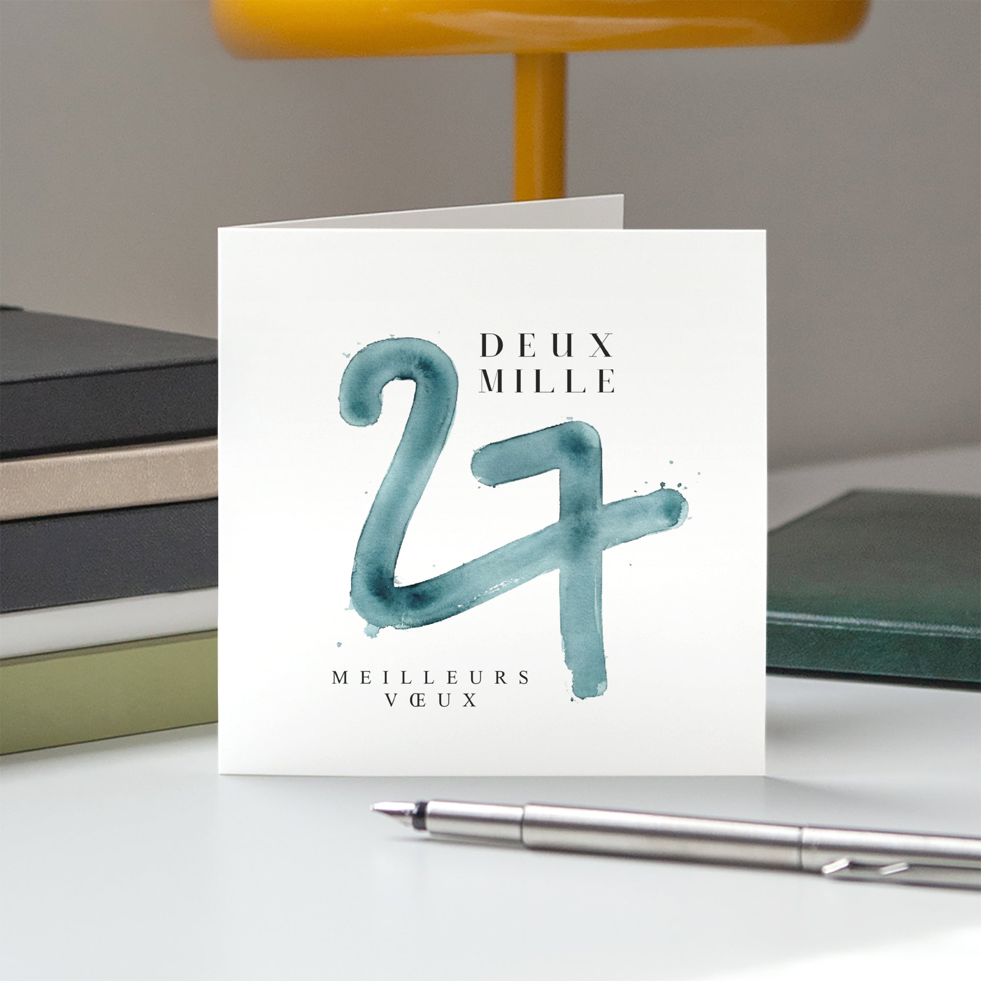 Aquarelle d’Hiver | Vœux professionnels • Carte de voeux • Carré double photo N° 5