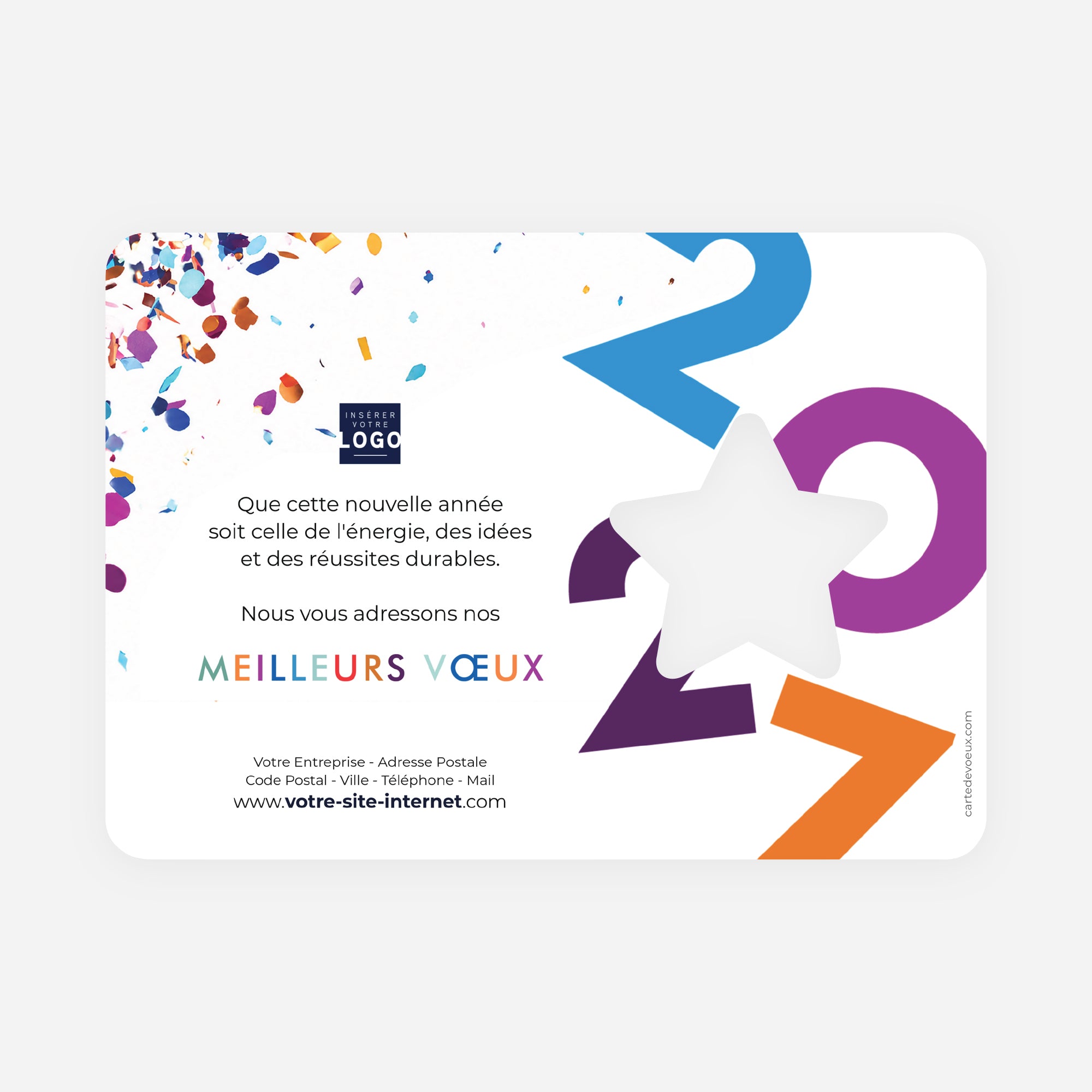 Explosion de Fête | Vœux professionnels • Carte de voeux • Étoile découpée photo N° 2
