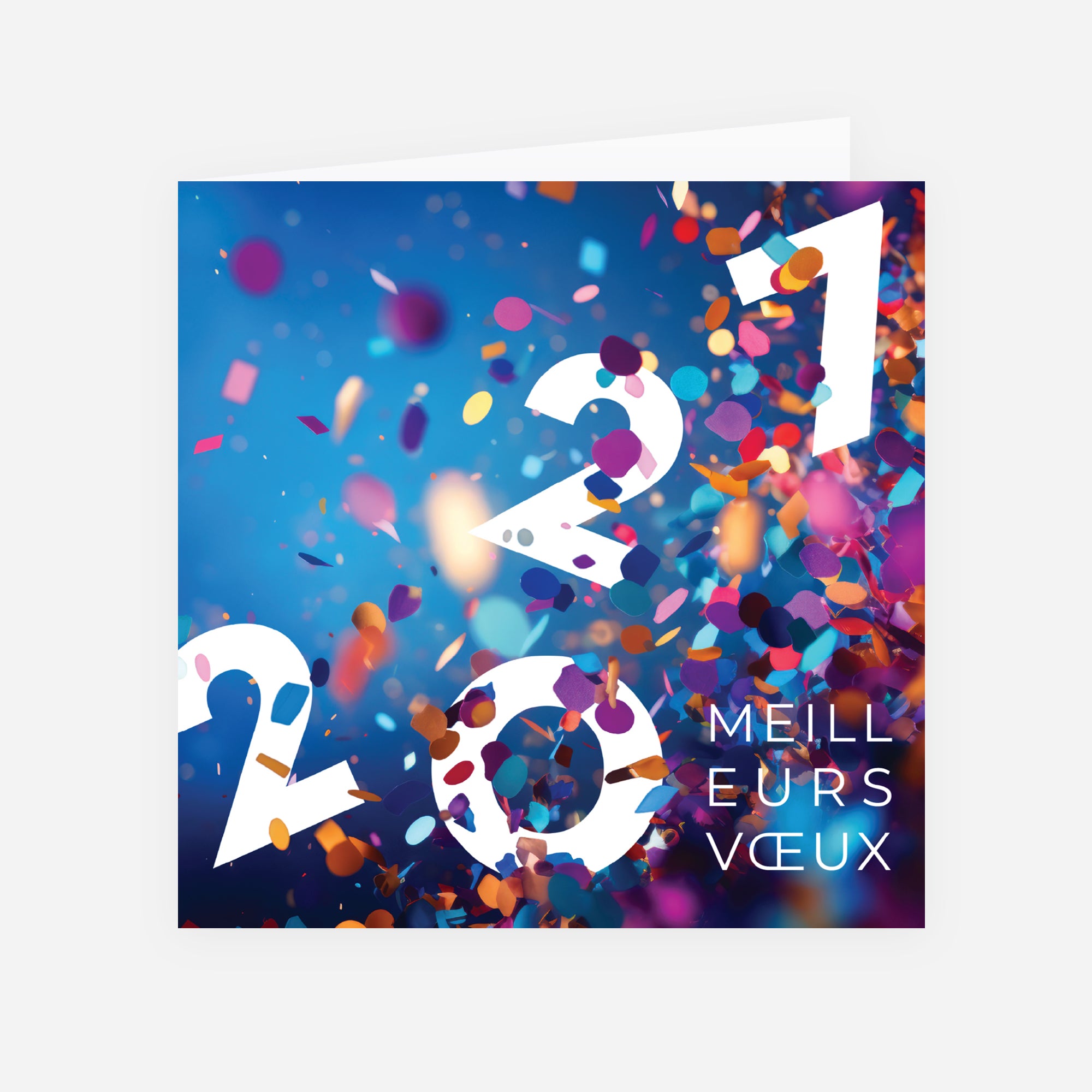 Explosion de Fête | Vœux professionnels • Carte de voeux • Carré double photo N° 1