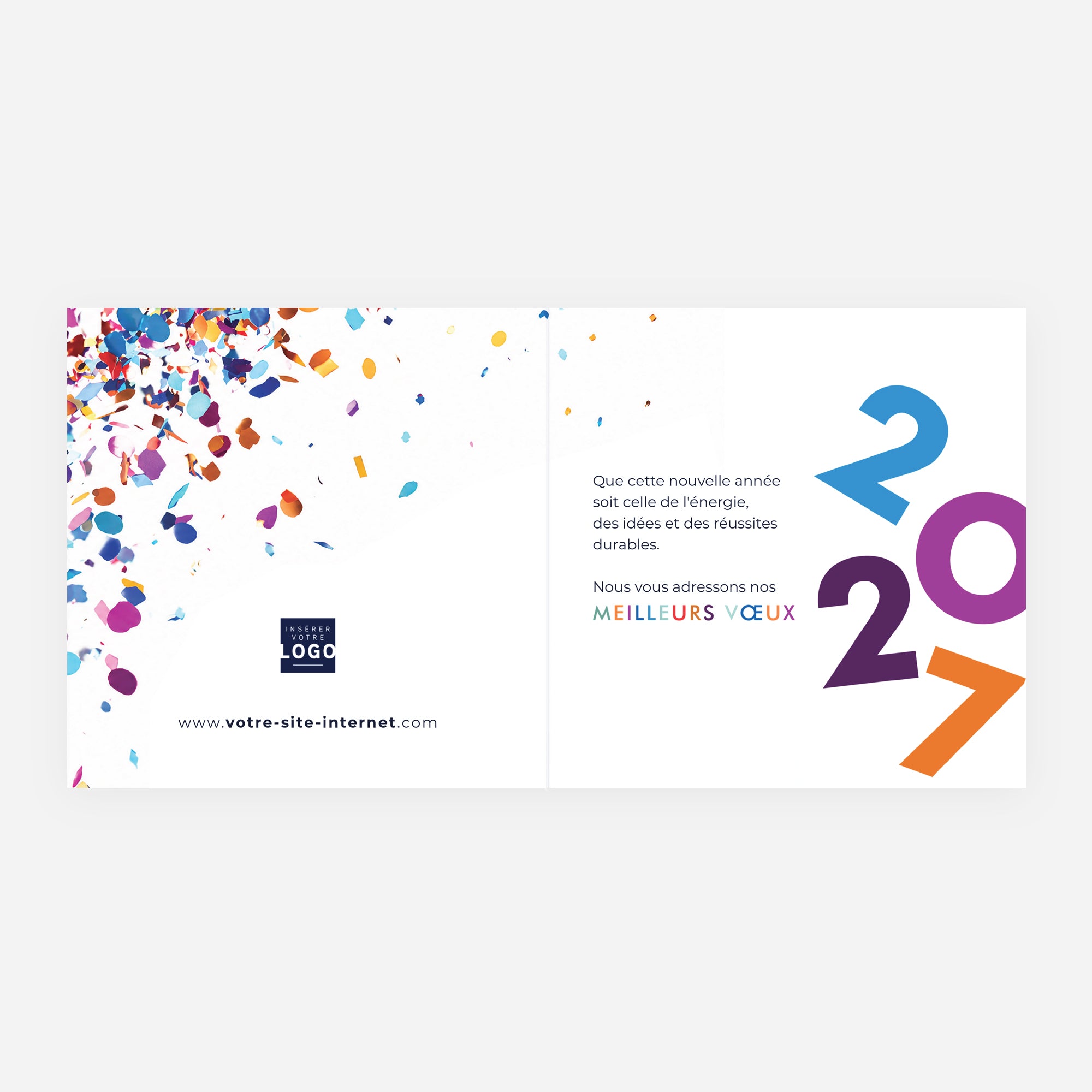 Explosion de Fête | Vœux professionnels • Carte de voeux • Carré double photo N° 2