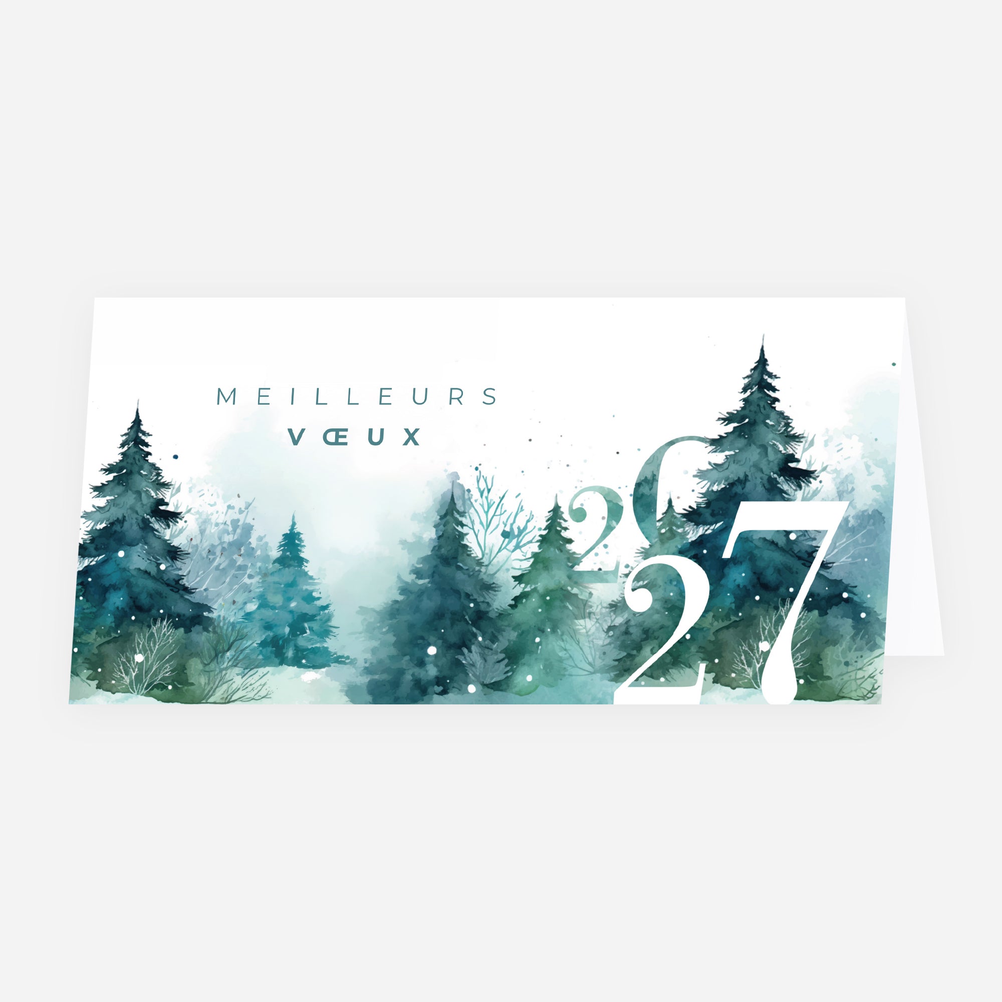 Brume Forestière | Vœux professionnels • Carte de voeux • Rectangle double photo N° 1