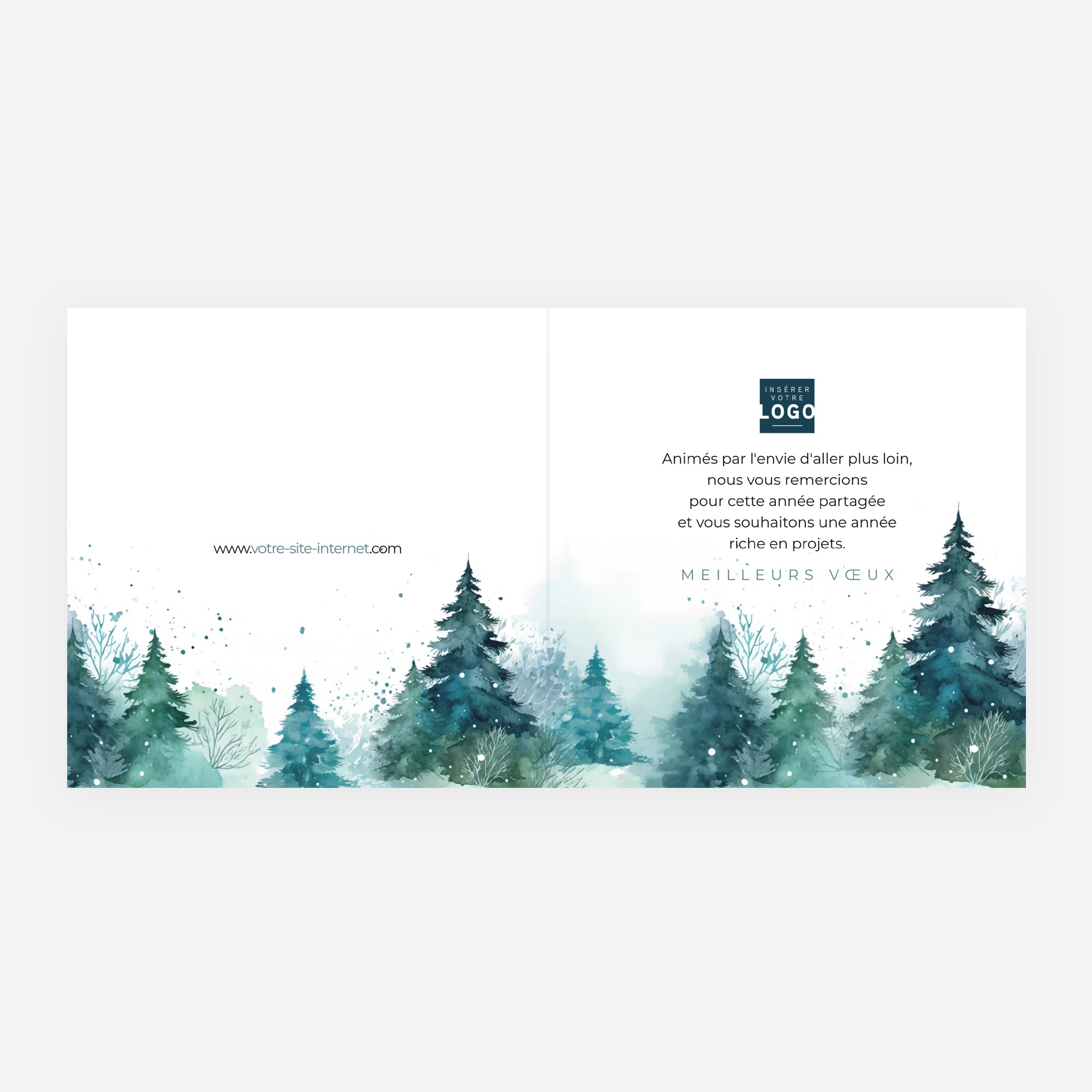 Brume Forestière | Vœux professionnels • Carte de voeux • Carré double photo N° 2