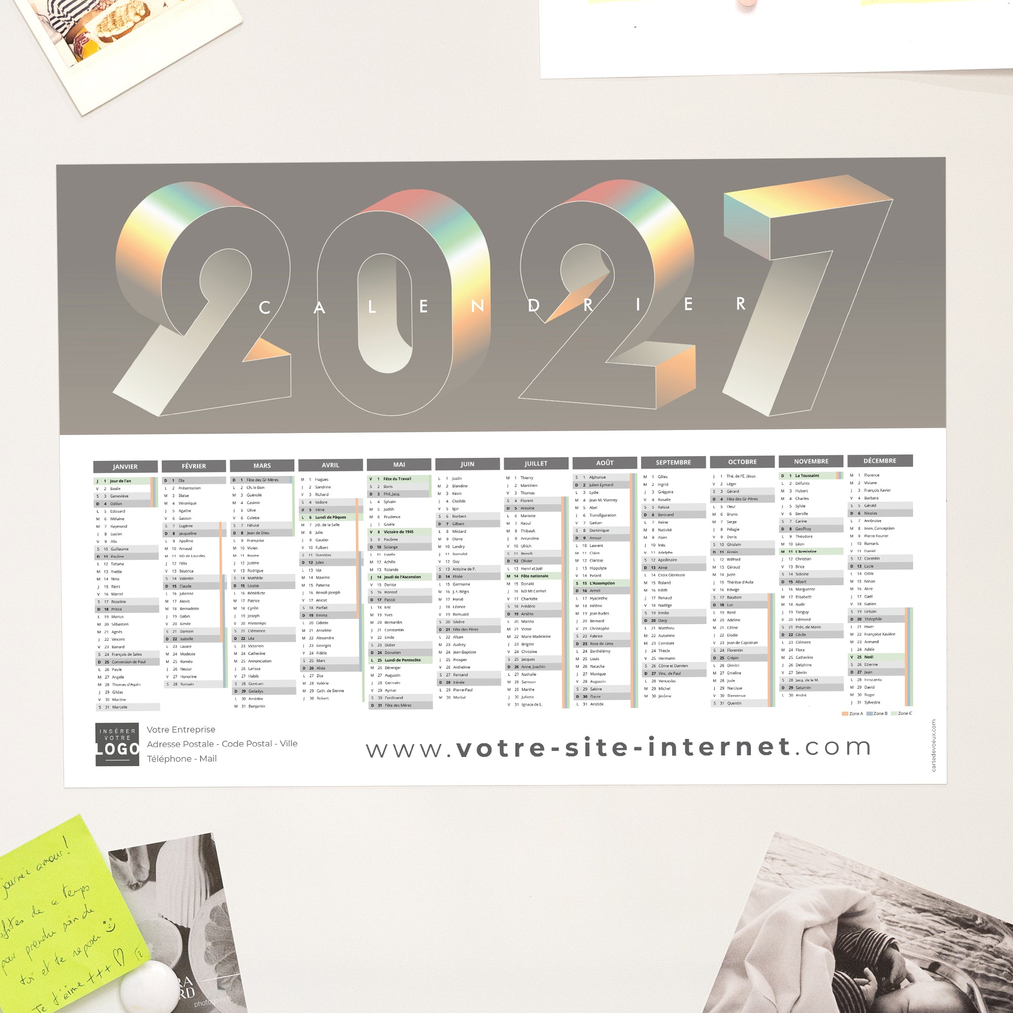 Reflets Prismatiques | Vœux professionnels • Calendrier professionnel • A3 photo N° 1