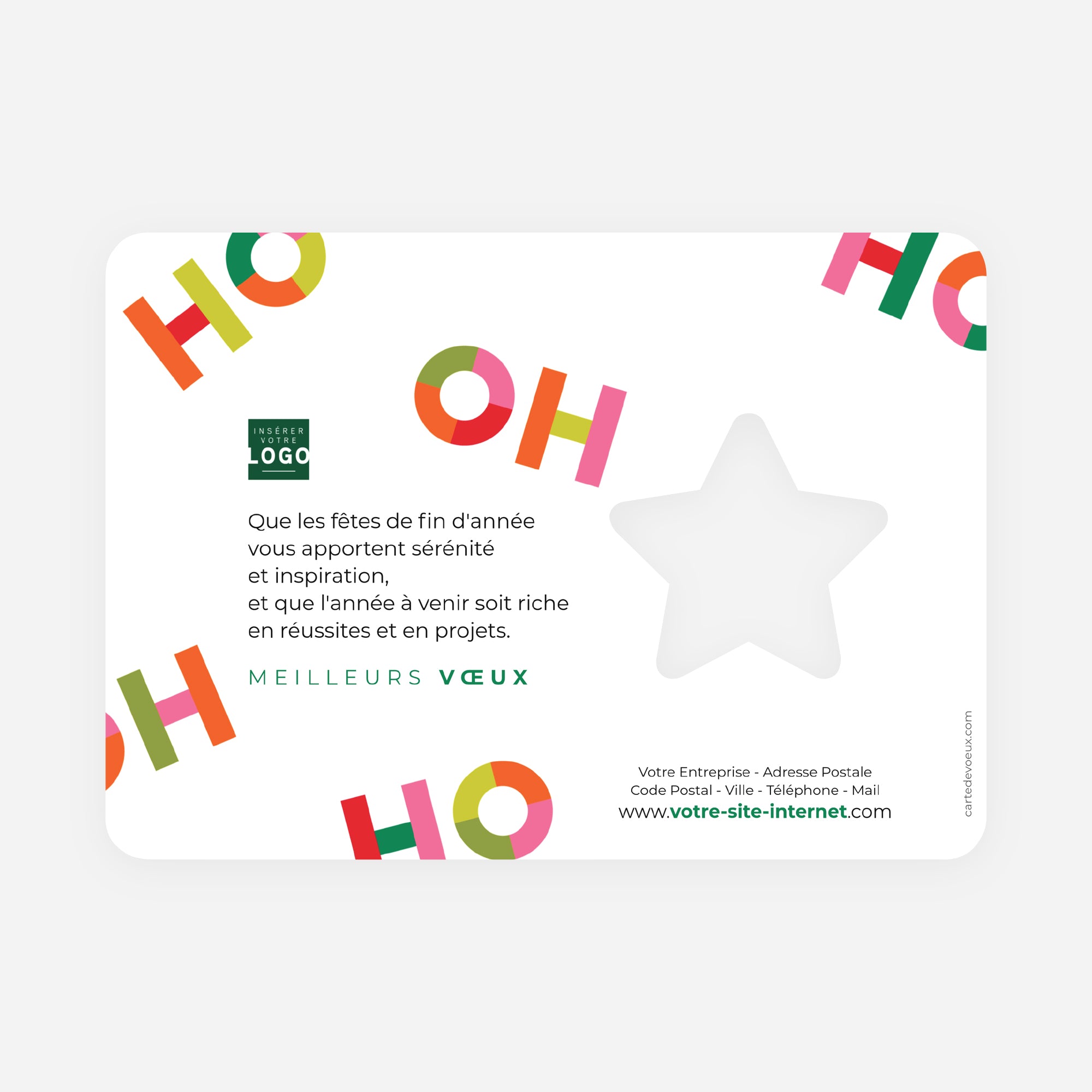 Typo Pop | Vœux professionnels • Carte de voeux • Étoile découpée photo N° 2