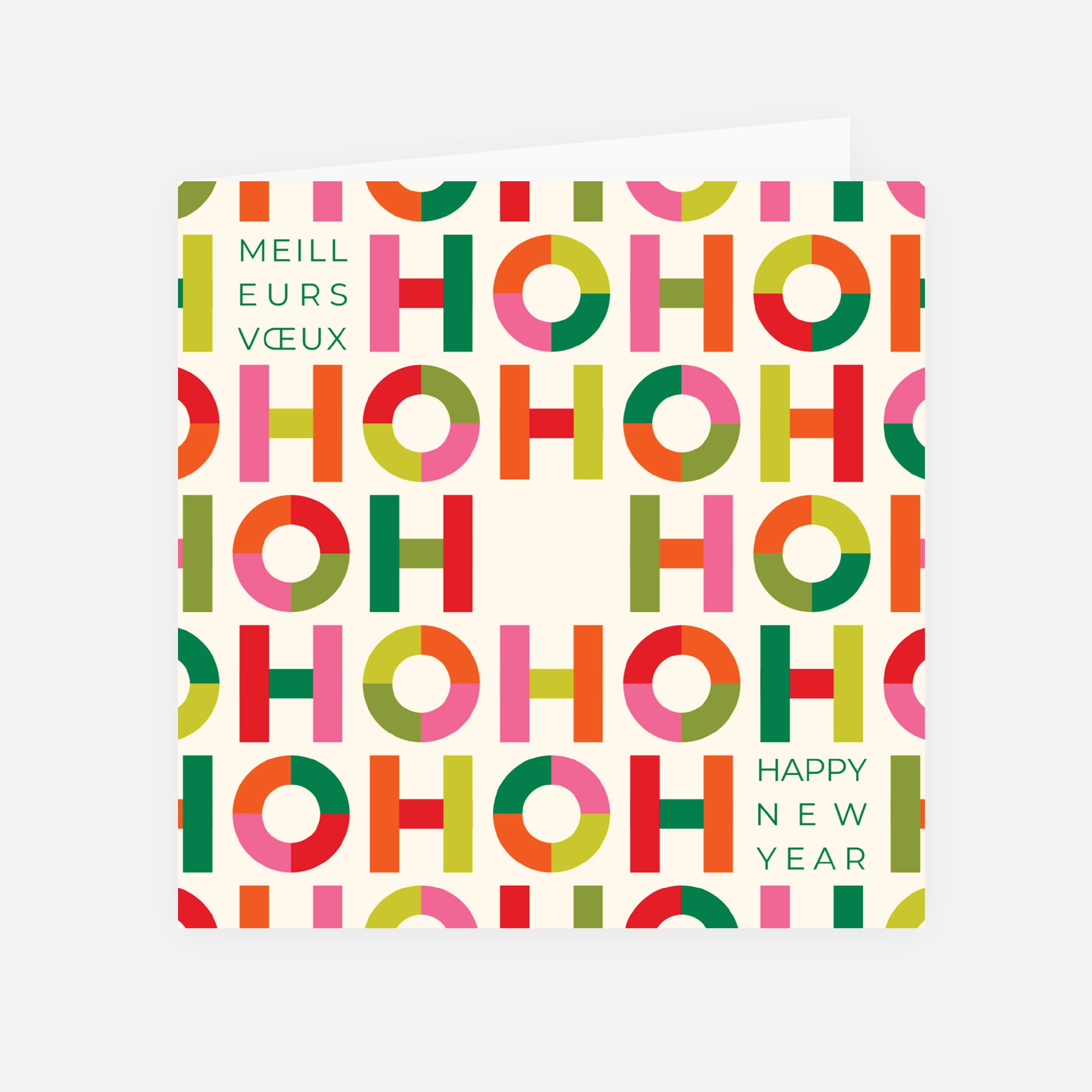 Typo Pop | Vœux professionnels • Carte de voeux • Carré double photo N° 1