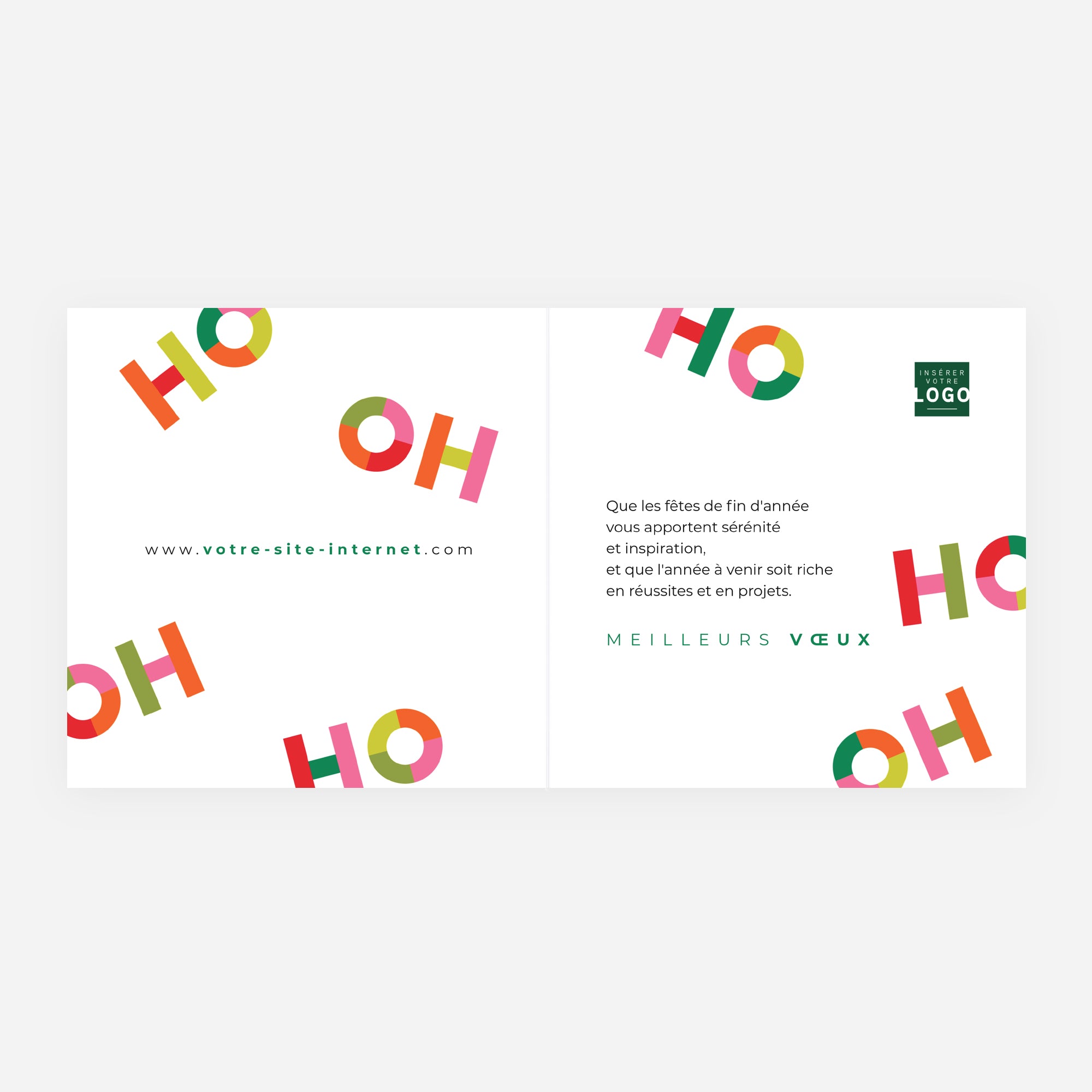 Typo Pop | Vœux professionnels • Carte de voeux • Carré double photo N° 2