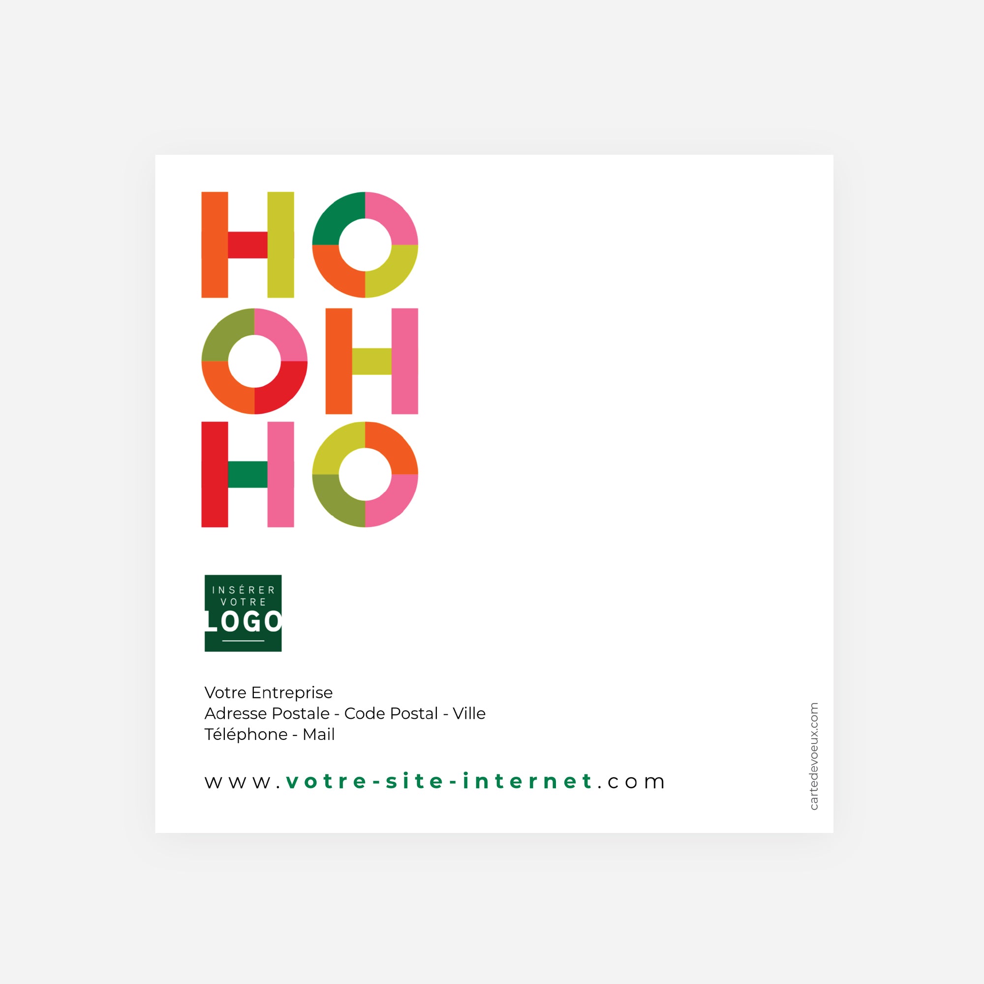 Typo Pop | Vœux professionnels • Carte de voeux • Carré double photo N° 3