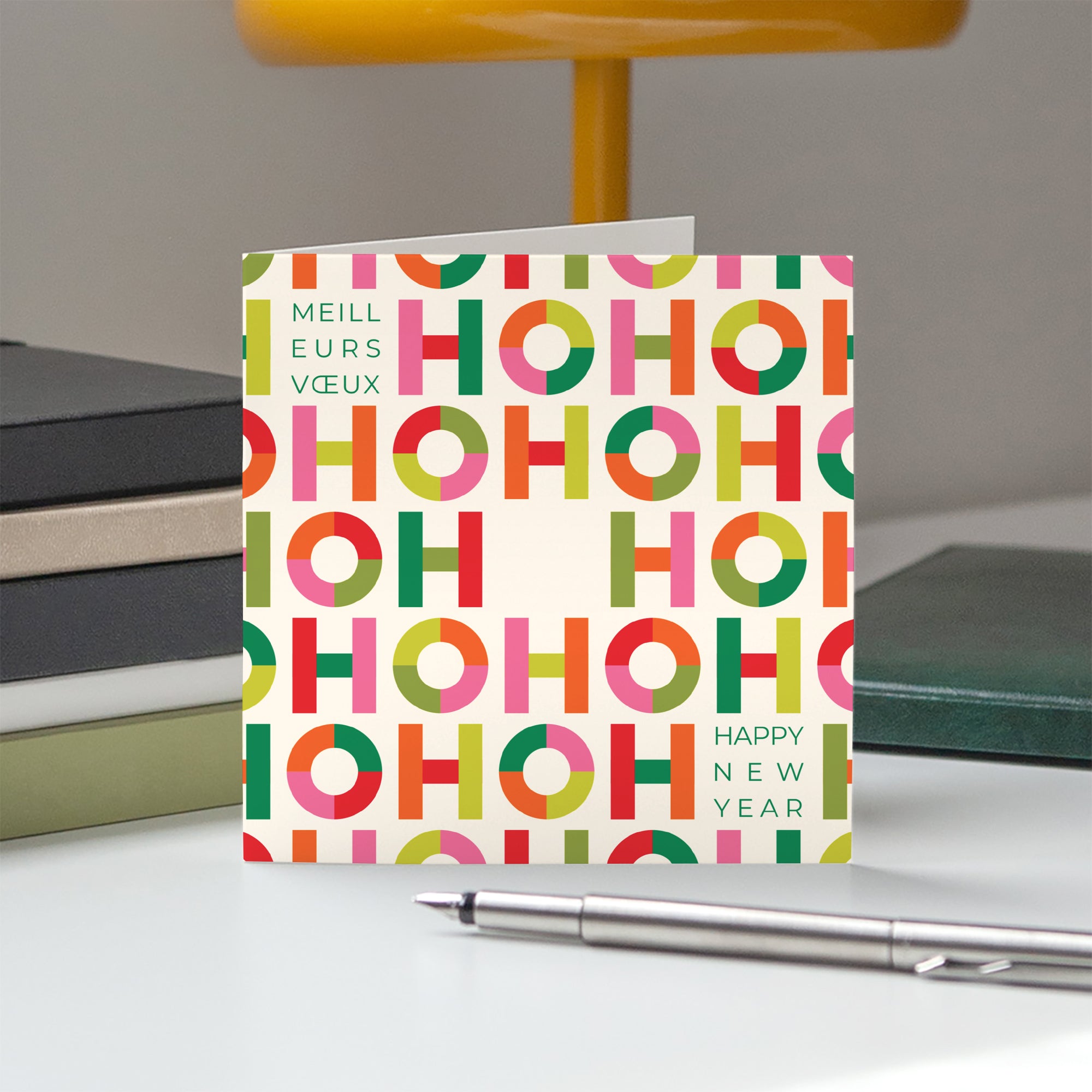 Typo Pop | Vœux professionnels • Carte de voeux • Carré double photo N° 5