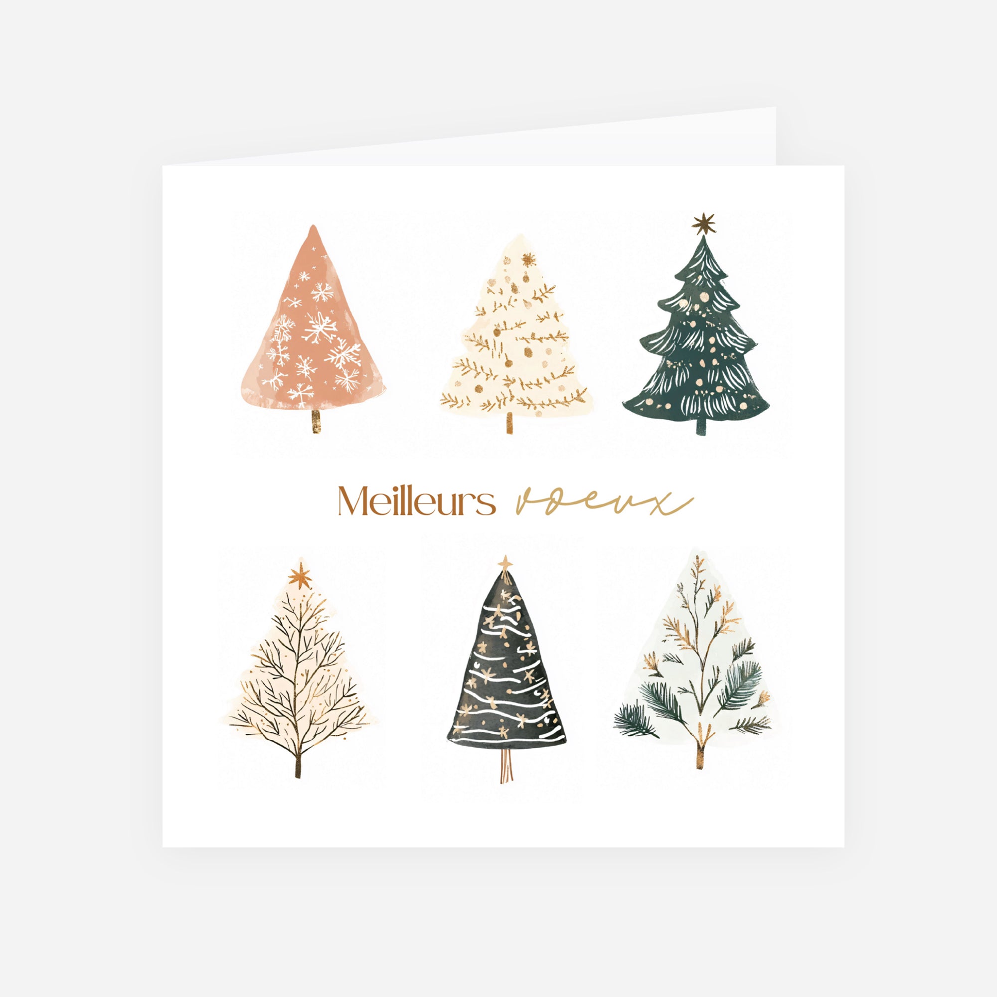 Harmonie des Sapins | Vœux professionnels • Carte de voeux • Carré double photo N° 1