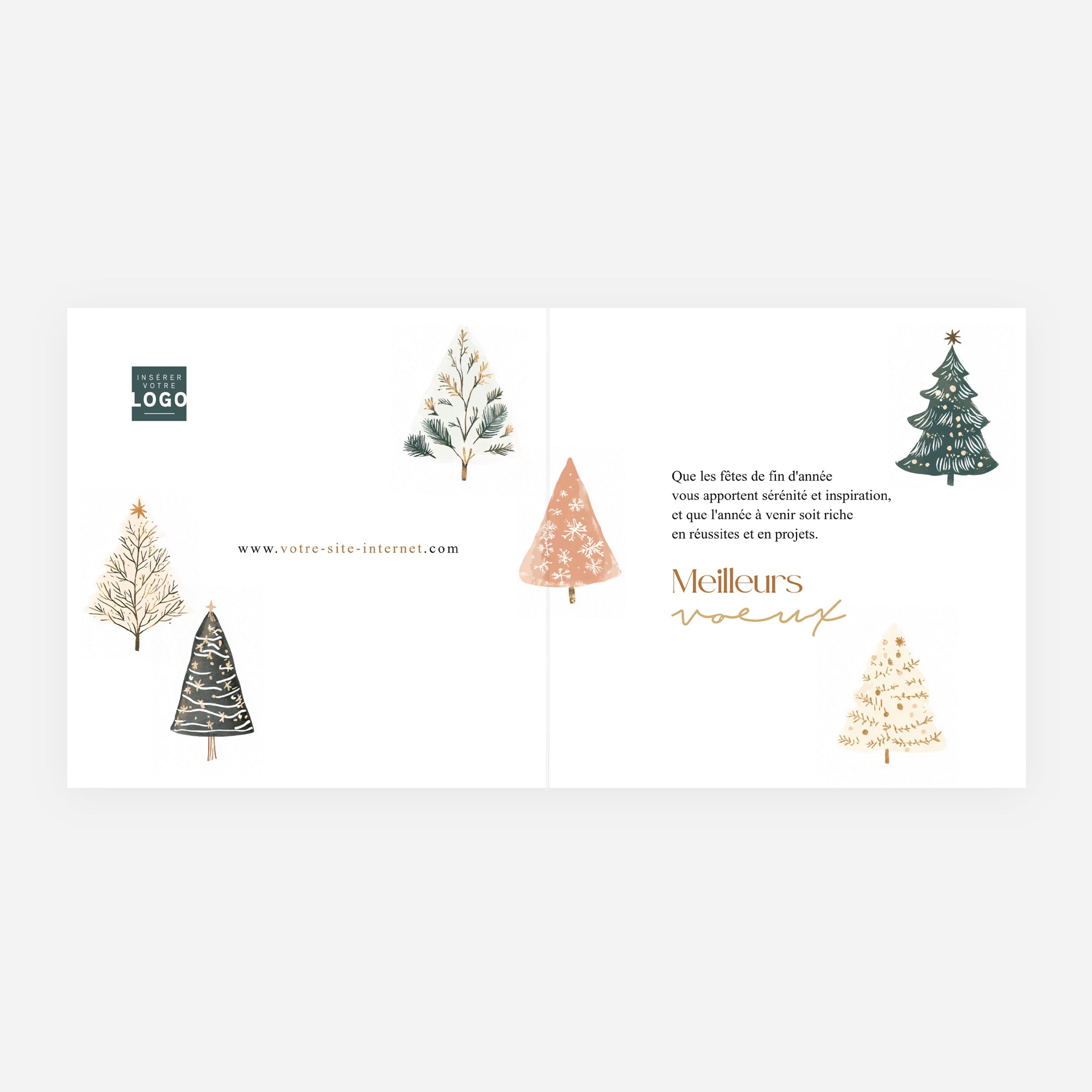 Harmonie des Sapins | Vœux professionnels • Carte de voeux • Carré double photo N° 2