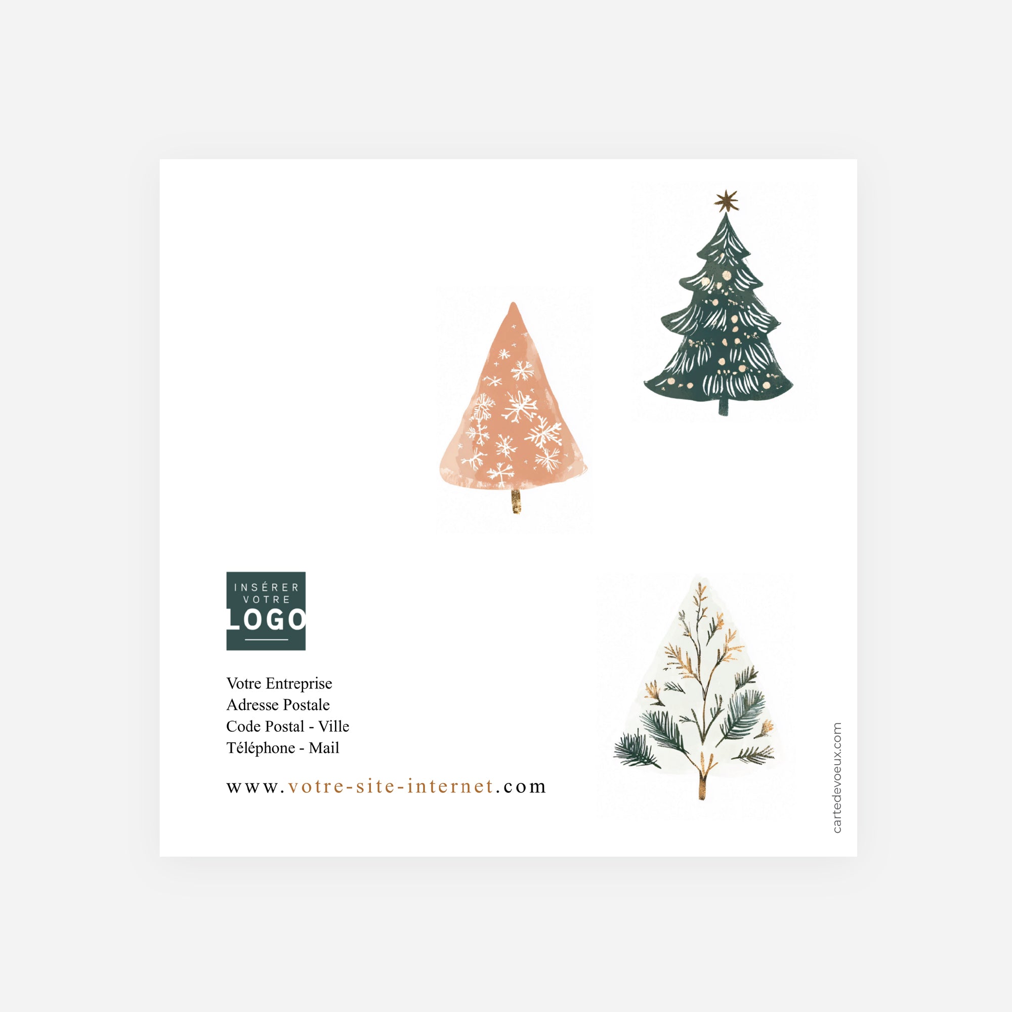 Harmonie des Sapins | Vœux professionnels • Carte de voeux • Carré double photo N° 3
