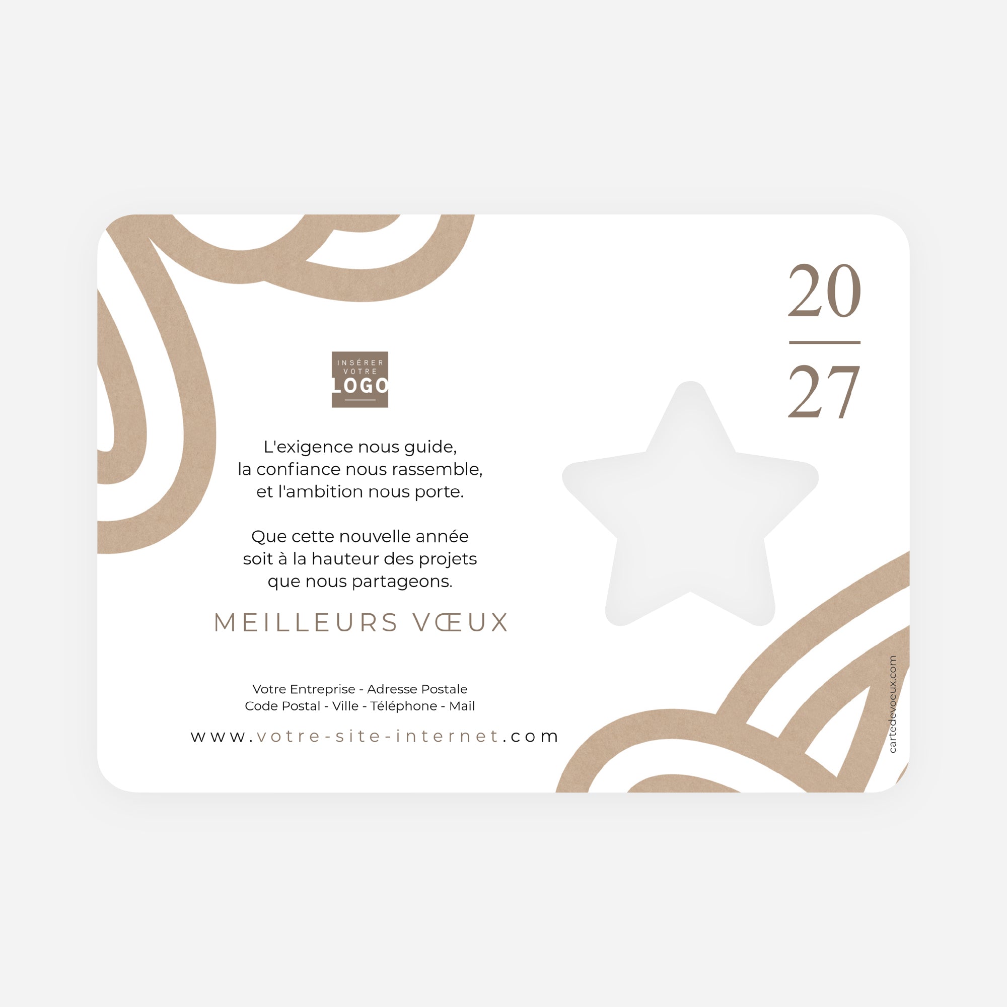 Signature Kraft | Vœux professionnels • Carte de voeux • Étoile découpée photo N° 2