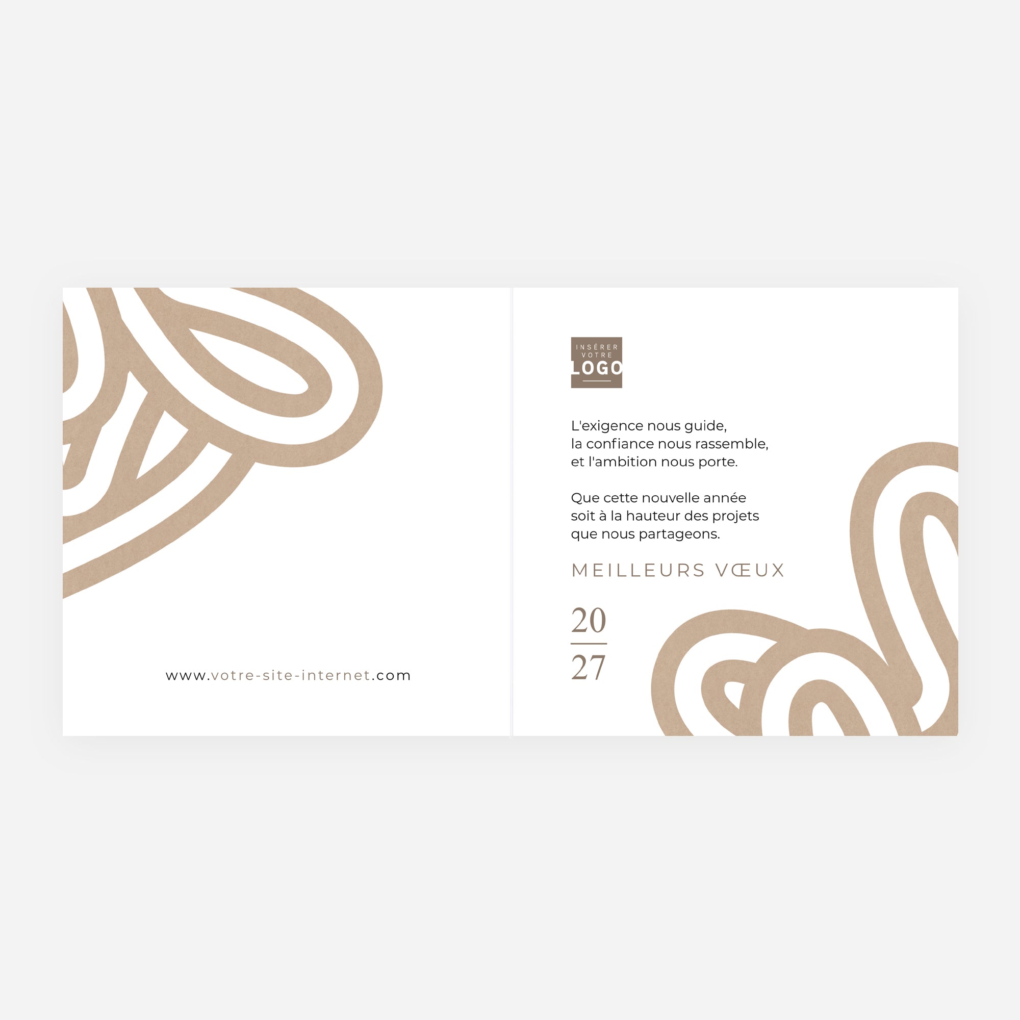 Signature Kraft | Vœux professionnels • Carte de voeux • Carré double photo N° 2
