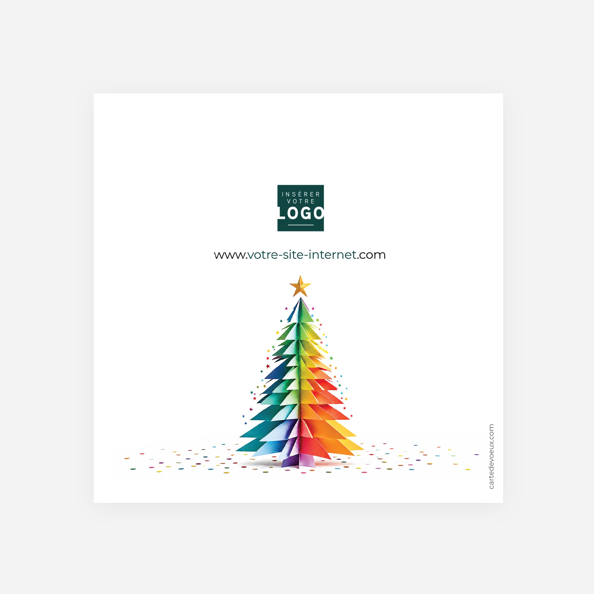 Sapin Arc-en-Ciel | Vœux professionnels • Carte de voeux • Carré double photo N° 3