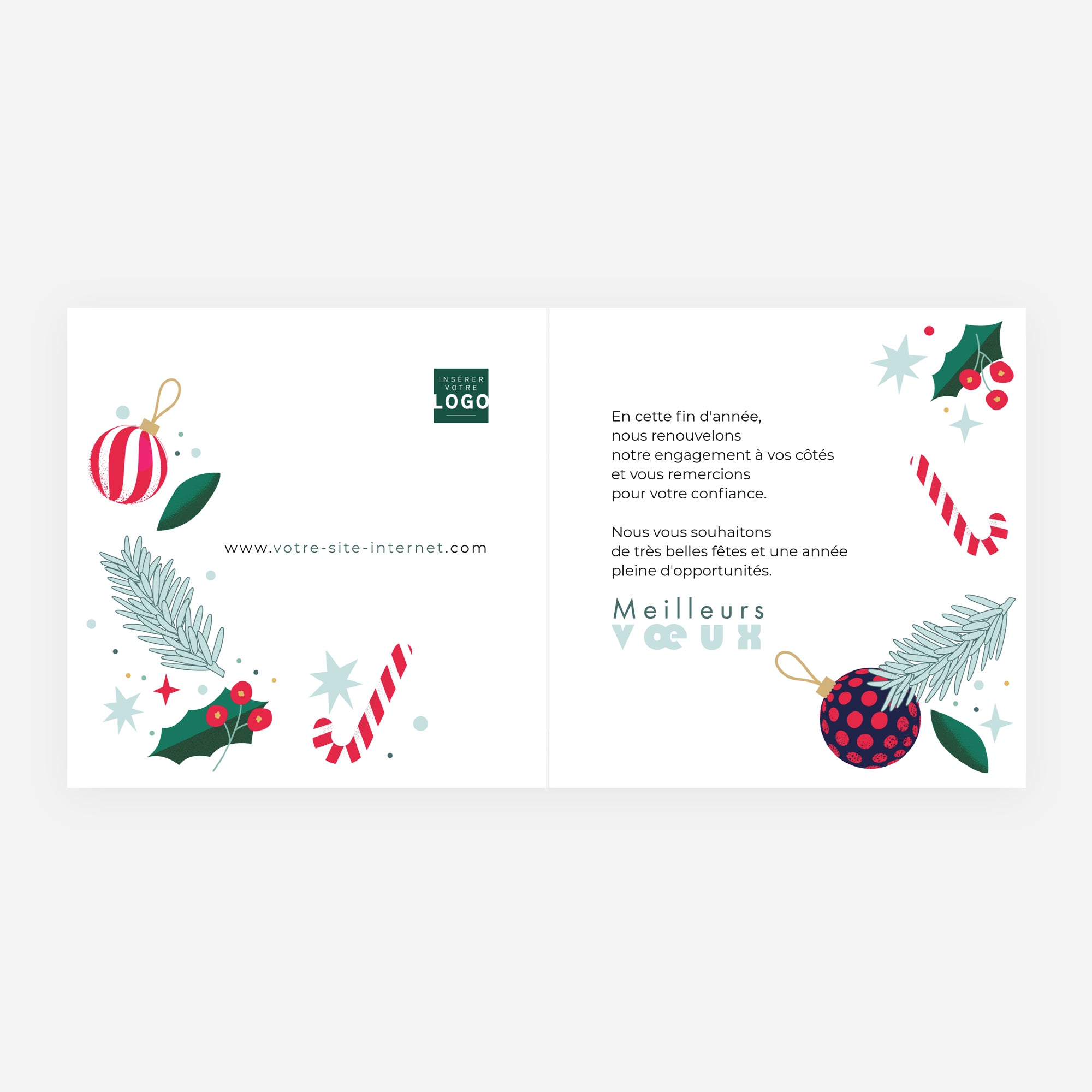 Douceurs de Noël | Vœux professionnels • Carte de voeux • Carré double photo N° 2