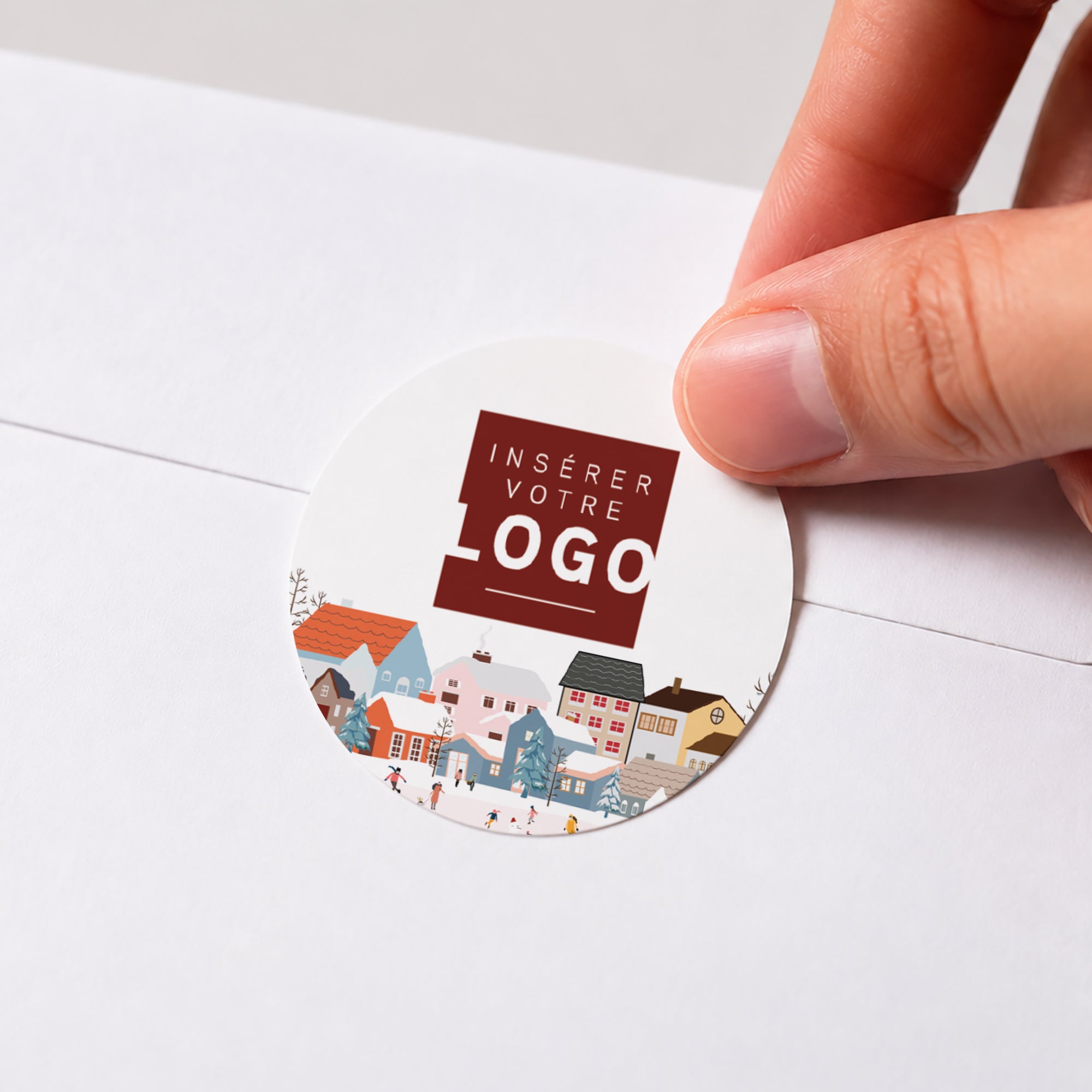 Village Enchanté | Vœux professionnels • Sticker • Rond photo N° 1