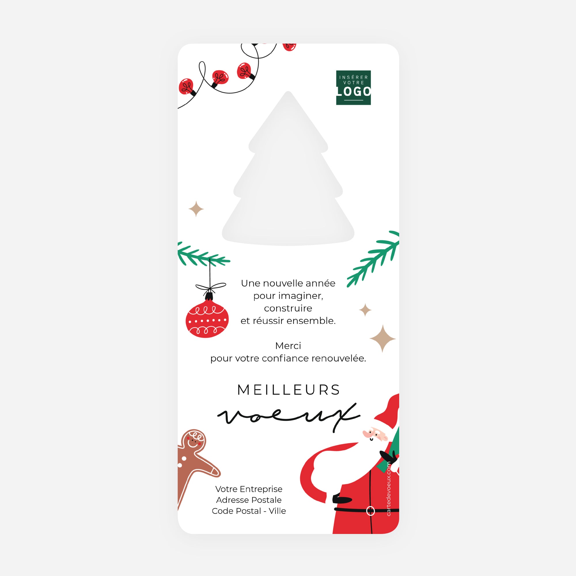 Noël à la Maison | Vœux professionnels • Carte de voeux • Vertical sapin photo N° 2