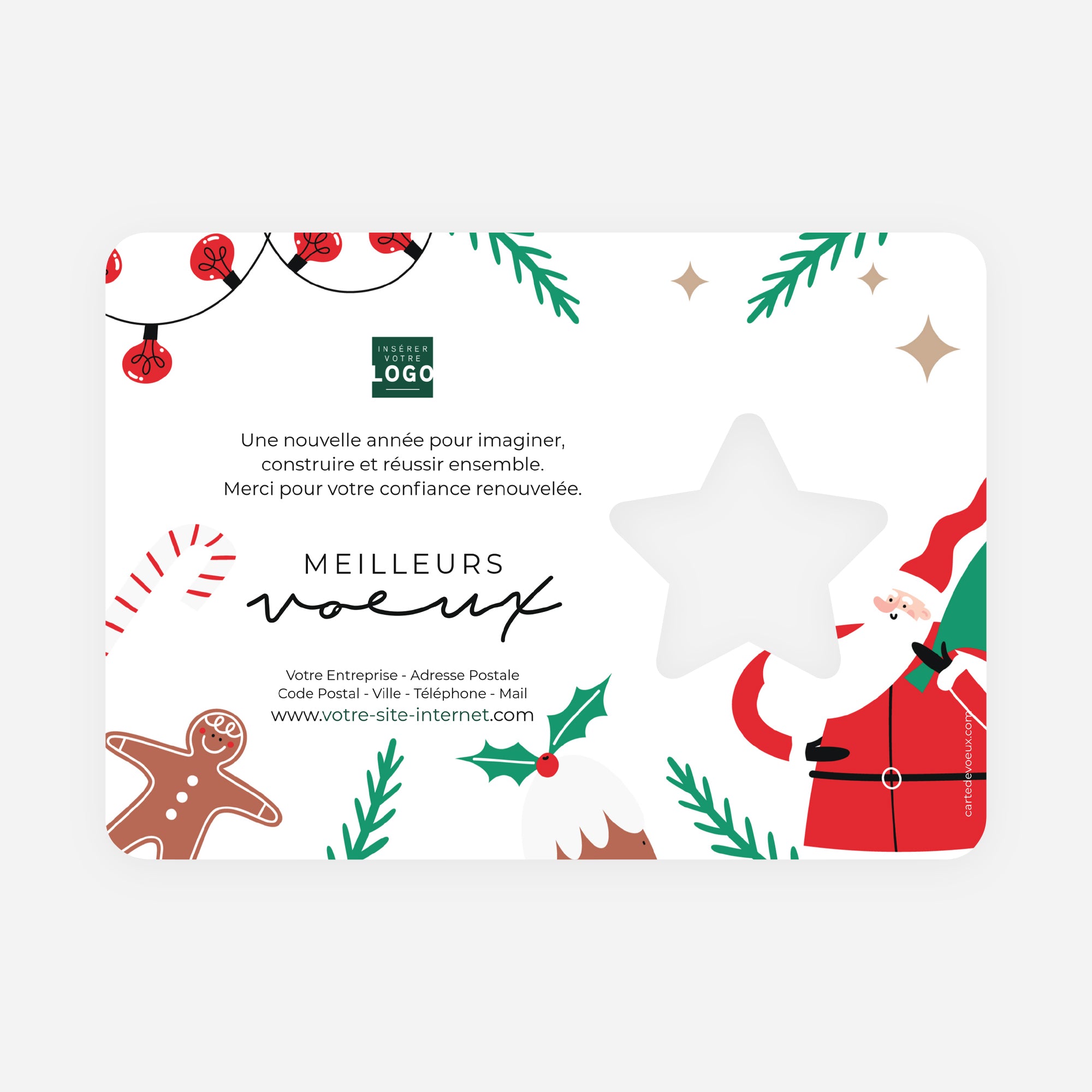 Noël à la Maison | Vœux professionnels • Carte de voeux • Horizontal étoile photo N° 2