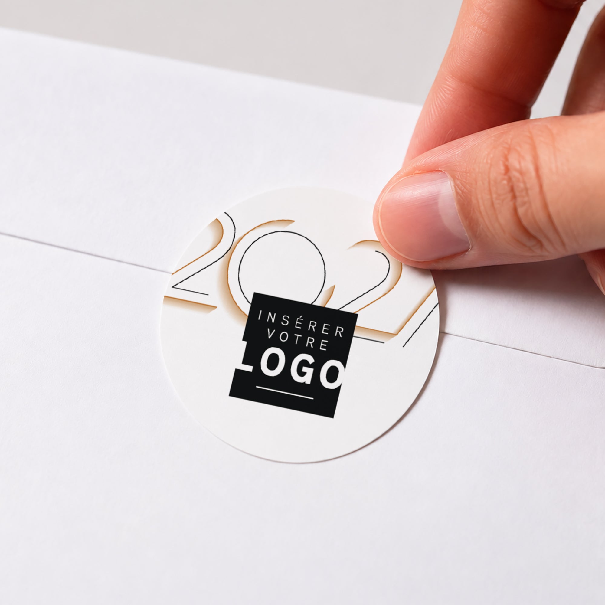 Élégance Structurée | Vœux professionnels • Sticker • Rond photo N° 1