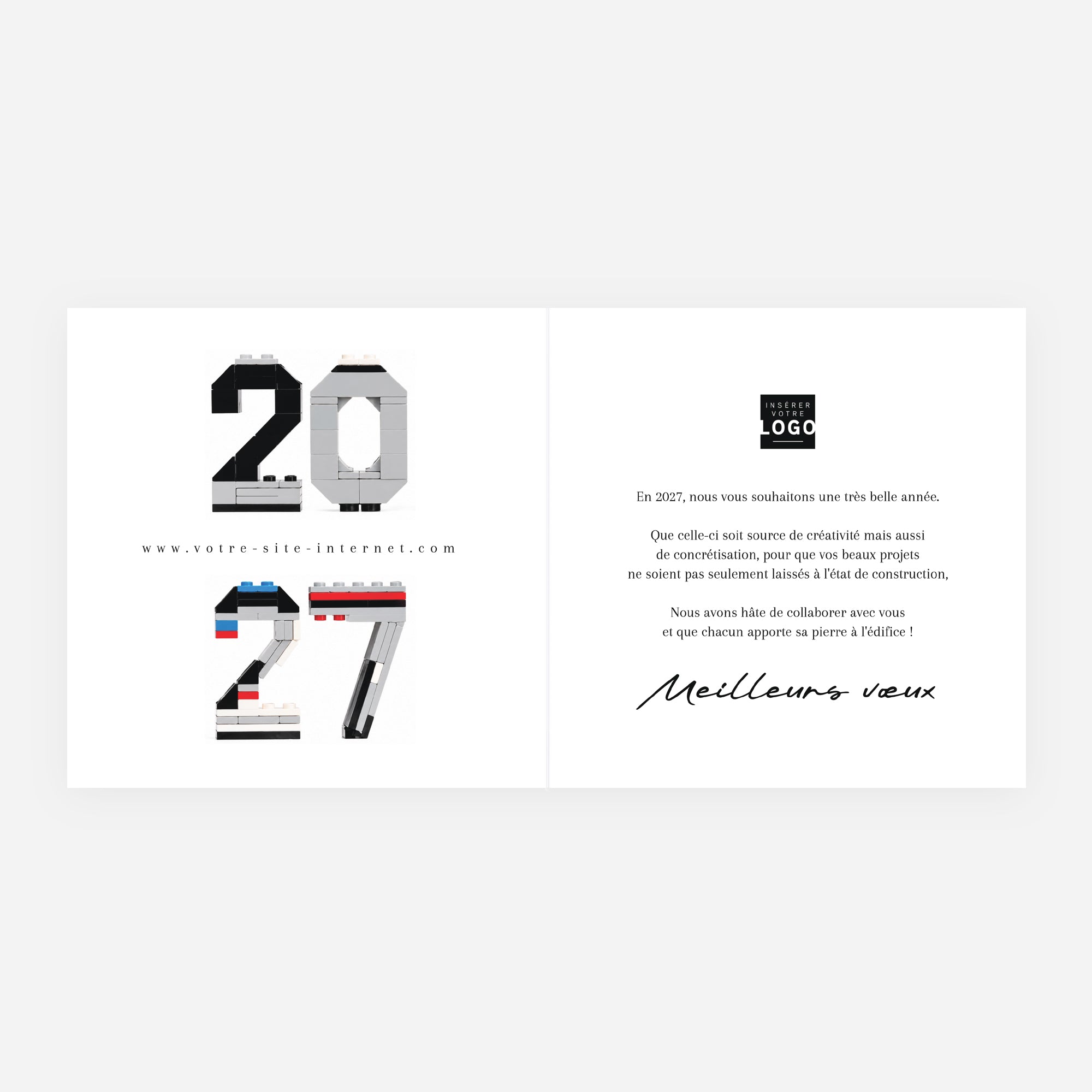 Pièce par Pièce | Vœux professionnels • Carte de voeux • Carré double photo N° 2