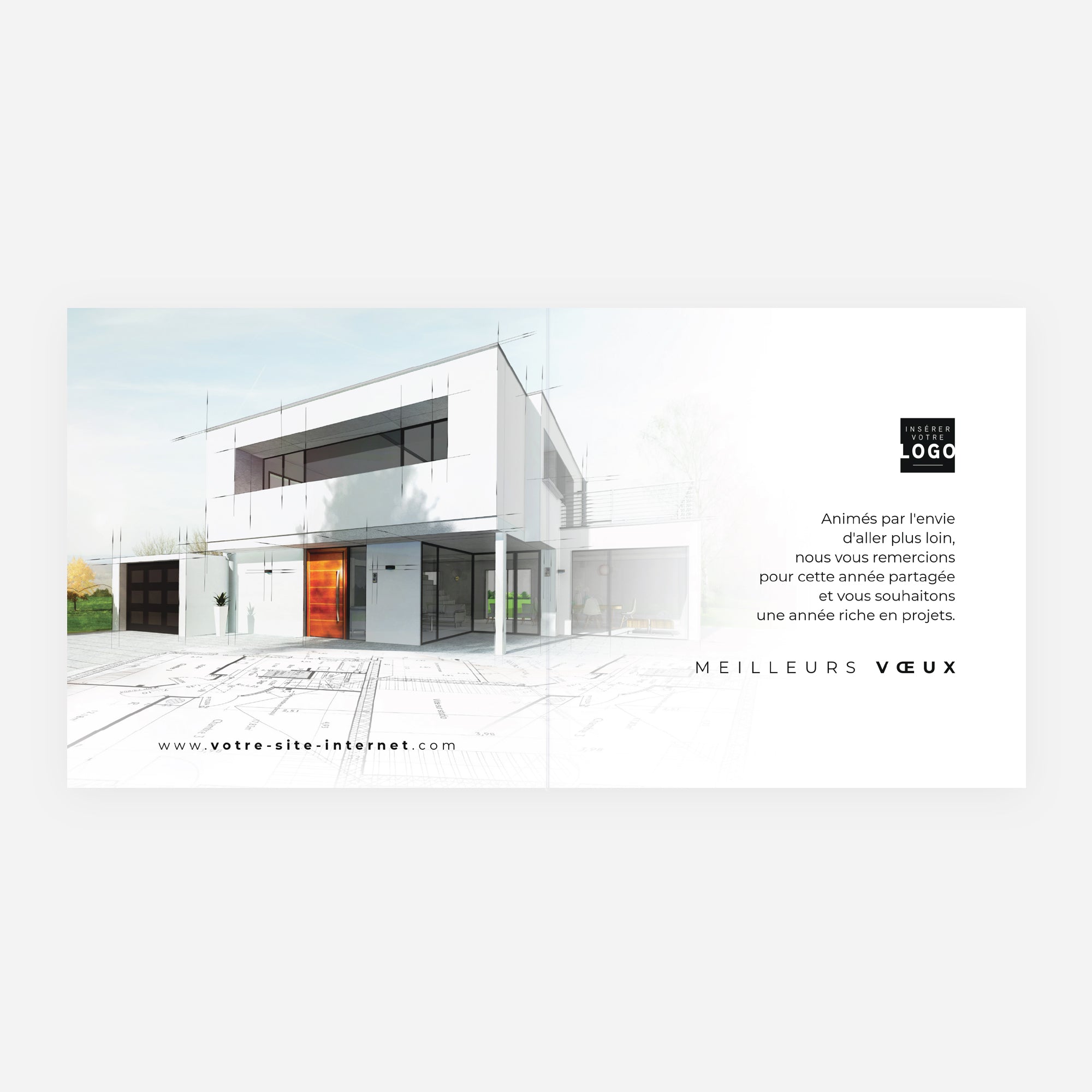 Beaux Projets | Vœux professionnels • Carte de voeux • Carré double photo N° 2