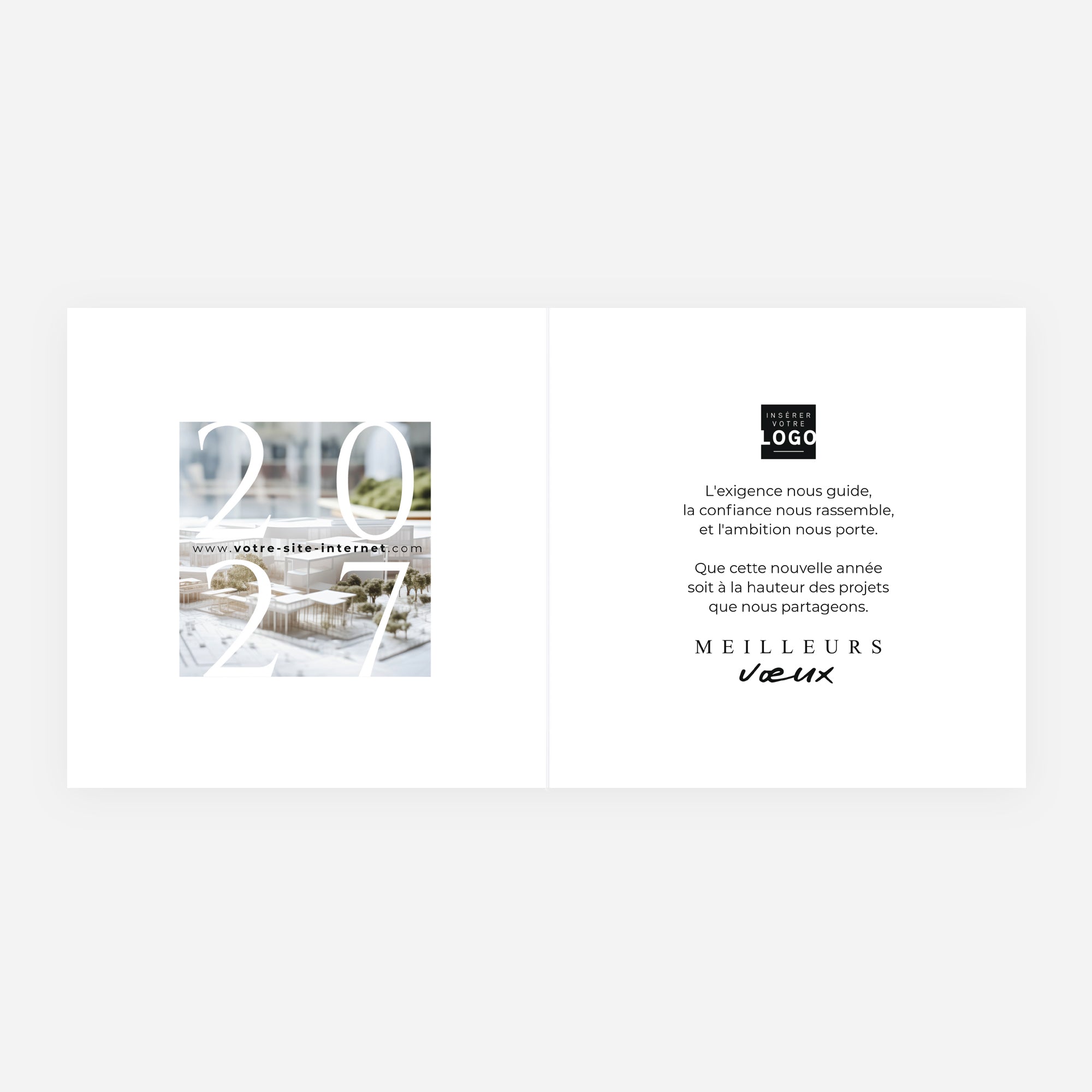 Concevoir l’Avenir | Vœux professionnels • Carte de voeux • Carré double photo N° 2