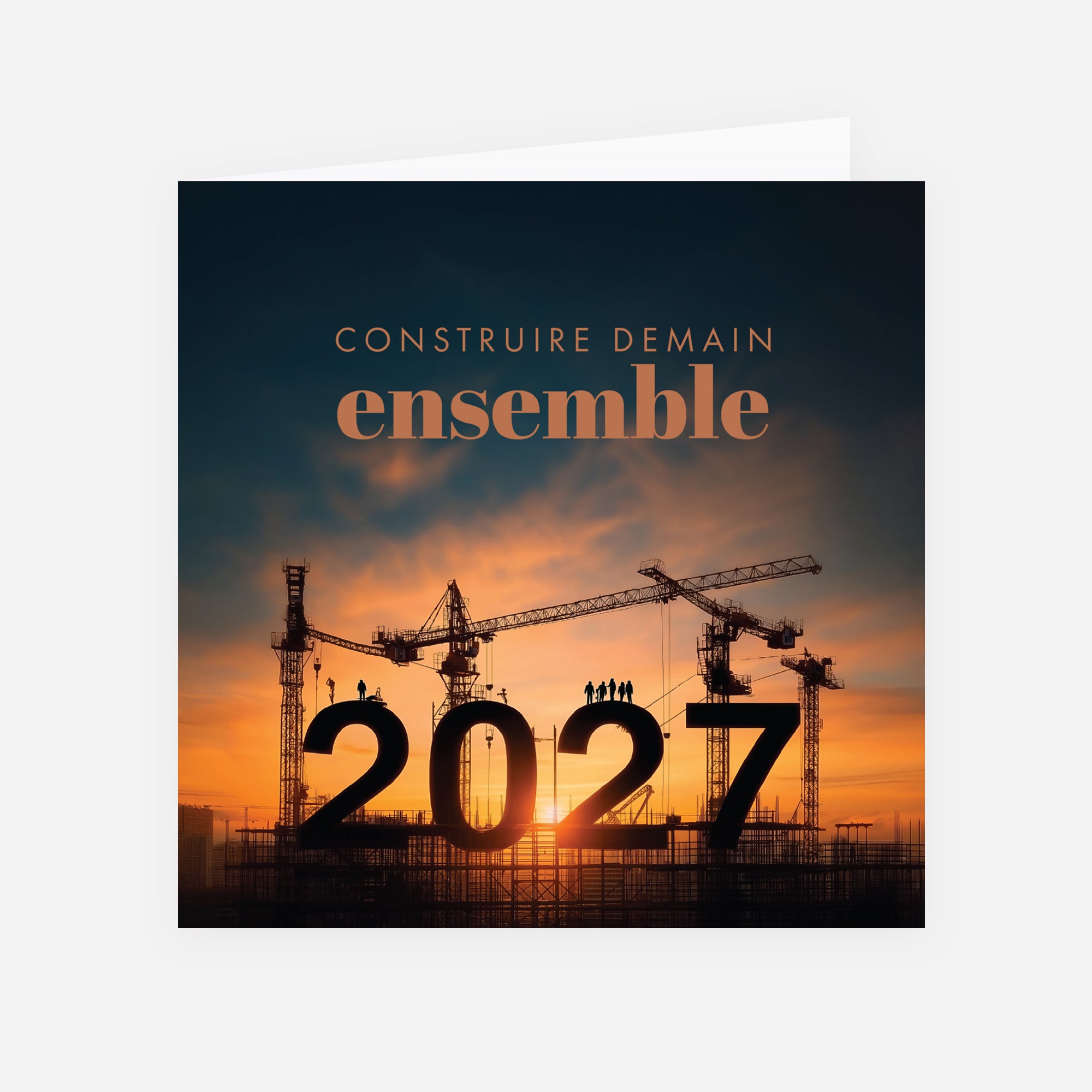 Demain se Construit | Vœux professionnels • Carte de voeux • Carré double photo N° 1