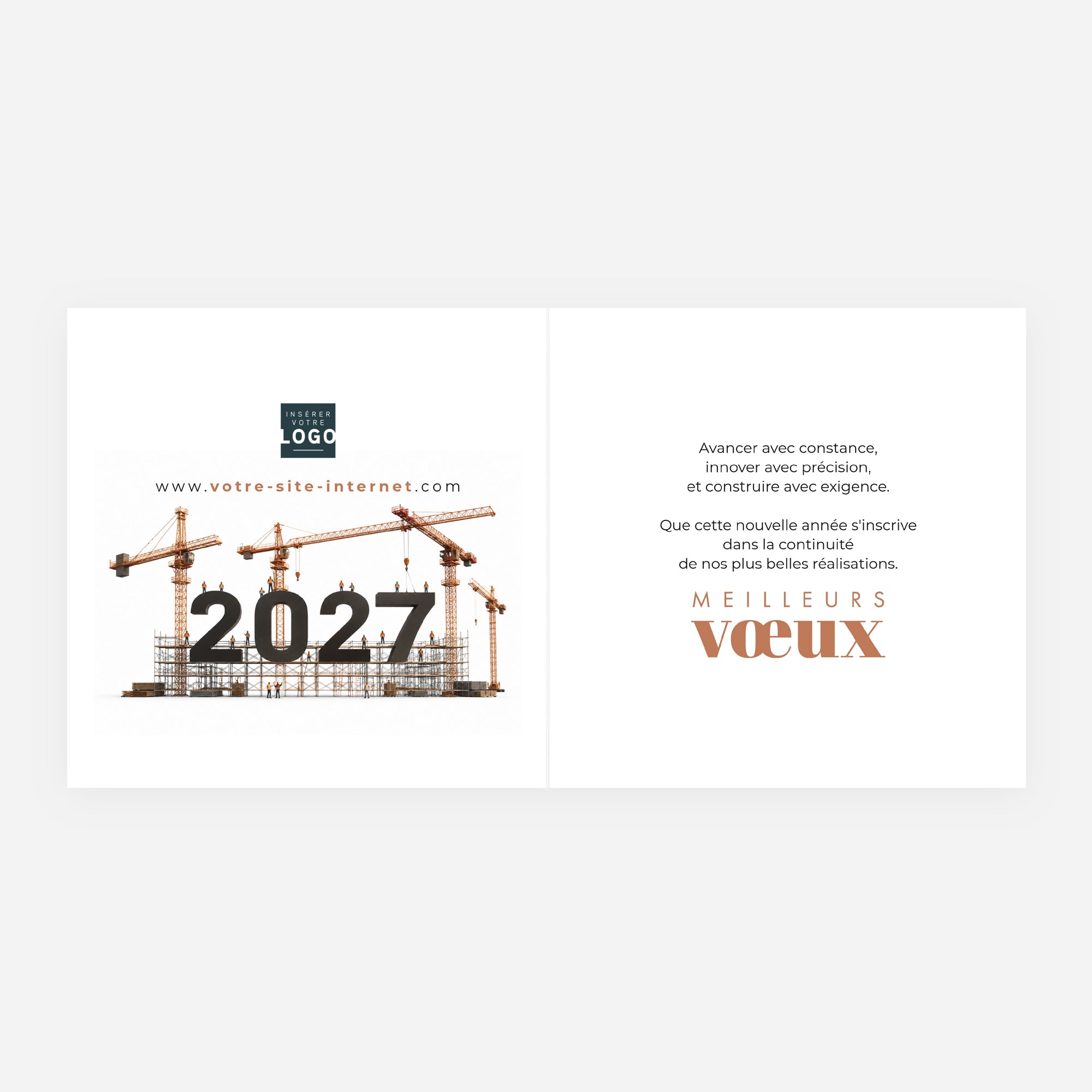 Demain se Construit | Vœux professionnels • Carte de voeux • Carré double photo N° 2