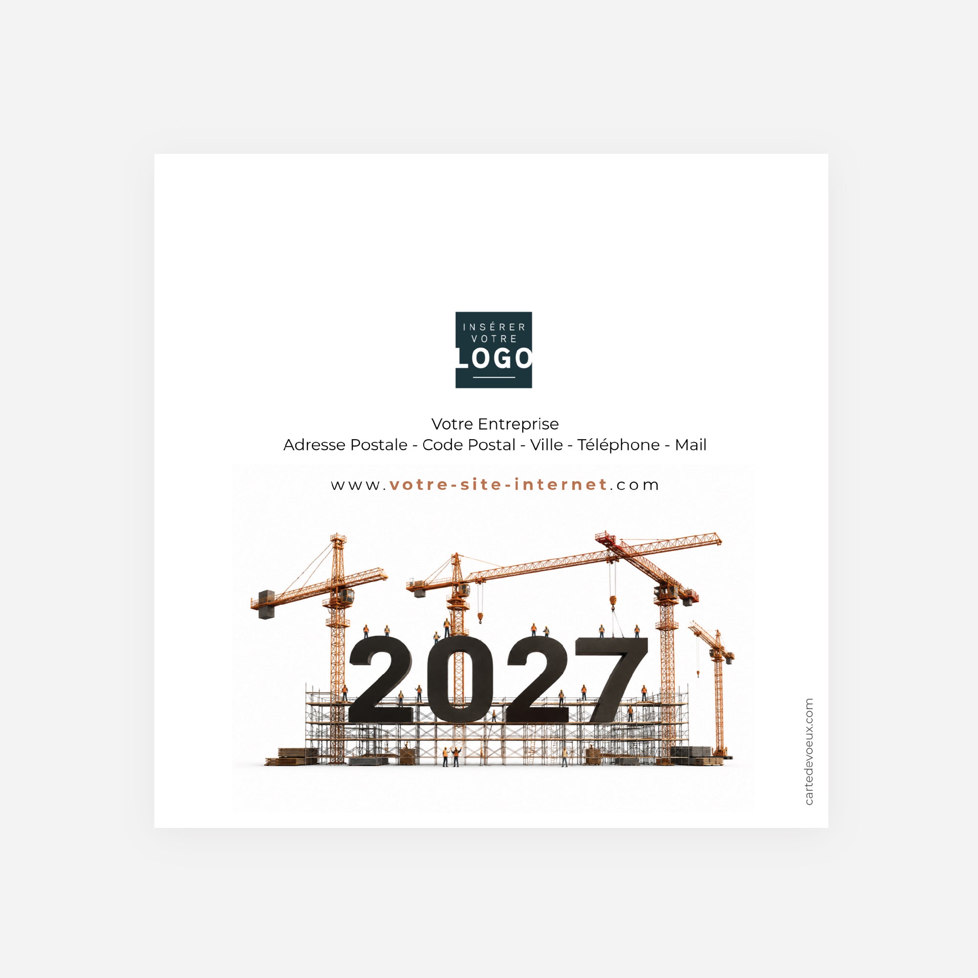 Demain se Construit | Vœux professionnels • Carte de voeux • Carré double photo N° 3