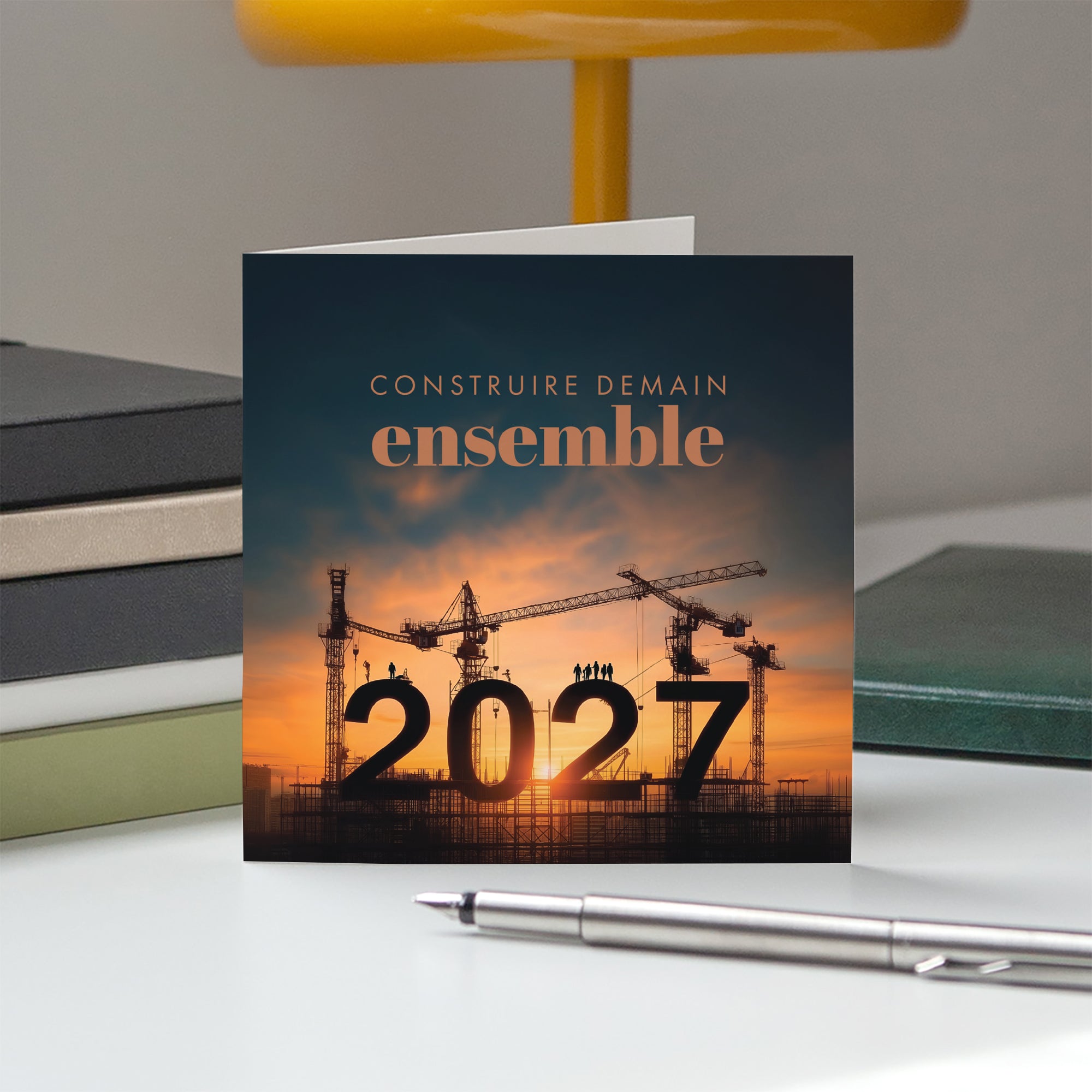 Demain se Construit | Vœux professionnels • Carte de voeux • Carré double photo N° 5