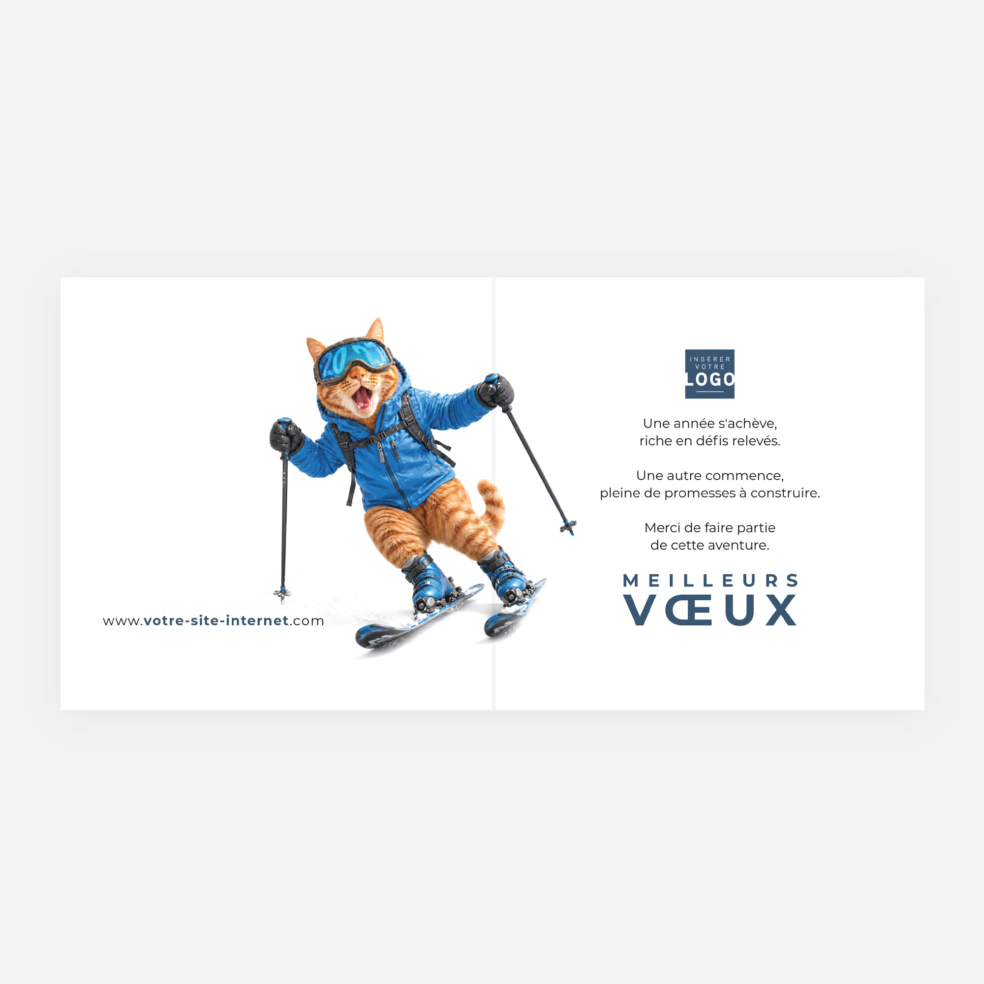 Effet Wahou | Vœux professionnels • Carte de voeux • Carré double photo N° 2