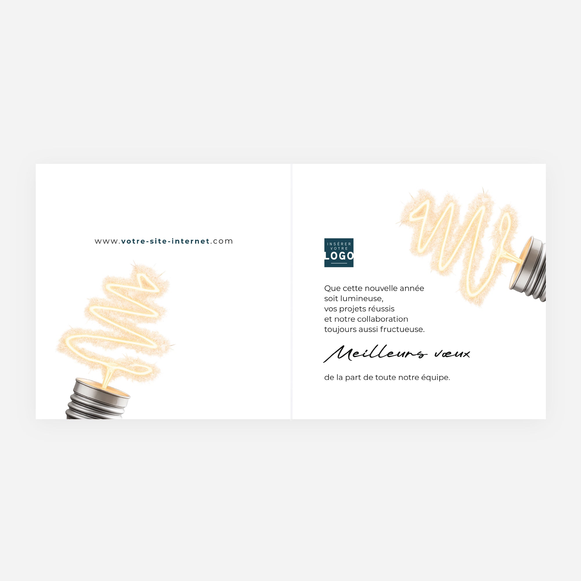 Étincelle d’Avenir | Vœux professionnels • Carte de voeux • Carré double photo N° 2
