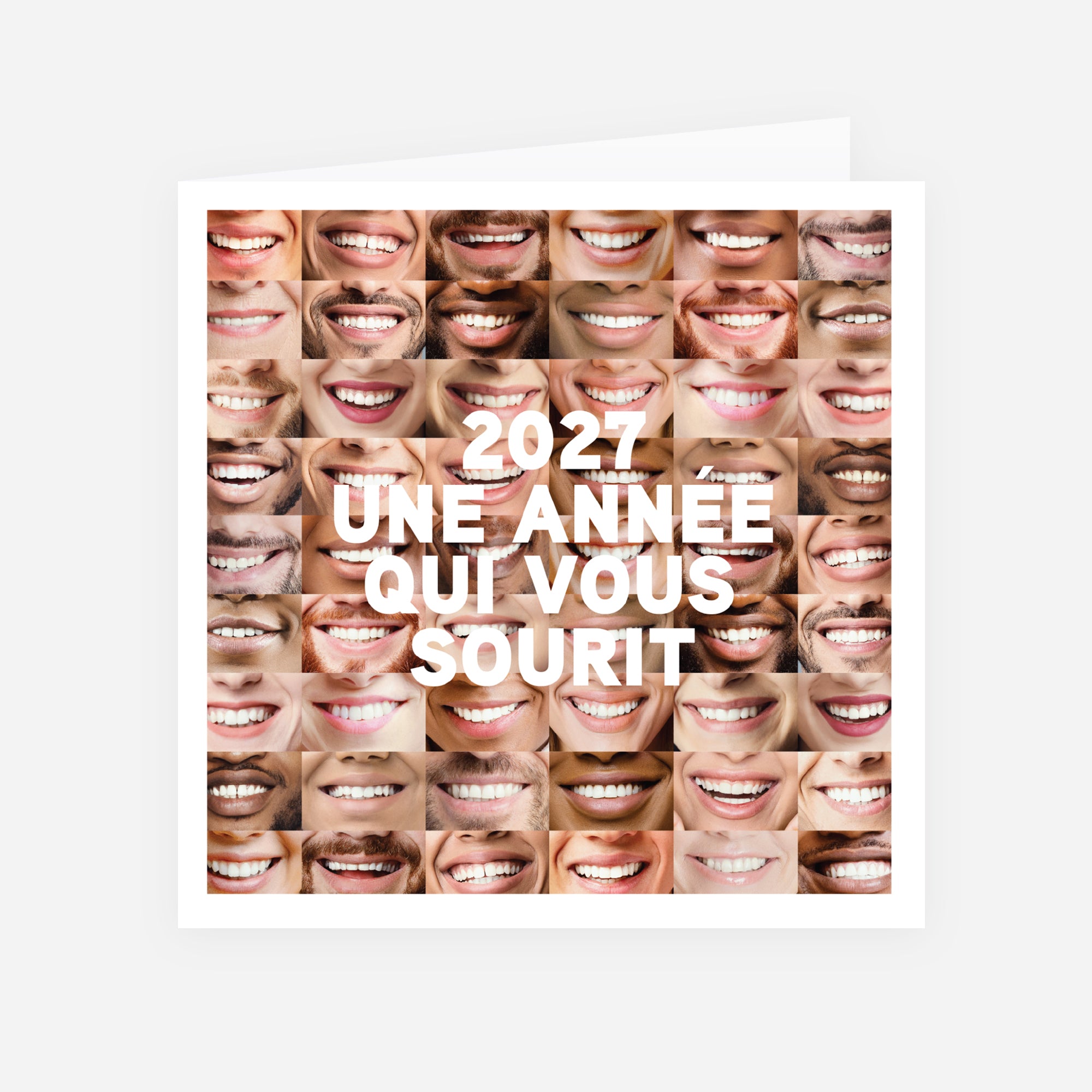 Sourires Partagés | Vœux professionnels • Carte de voeux • Carré double photo N° 1