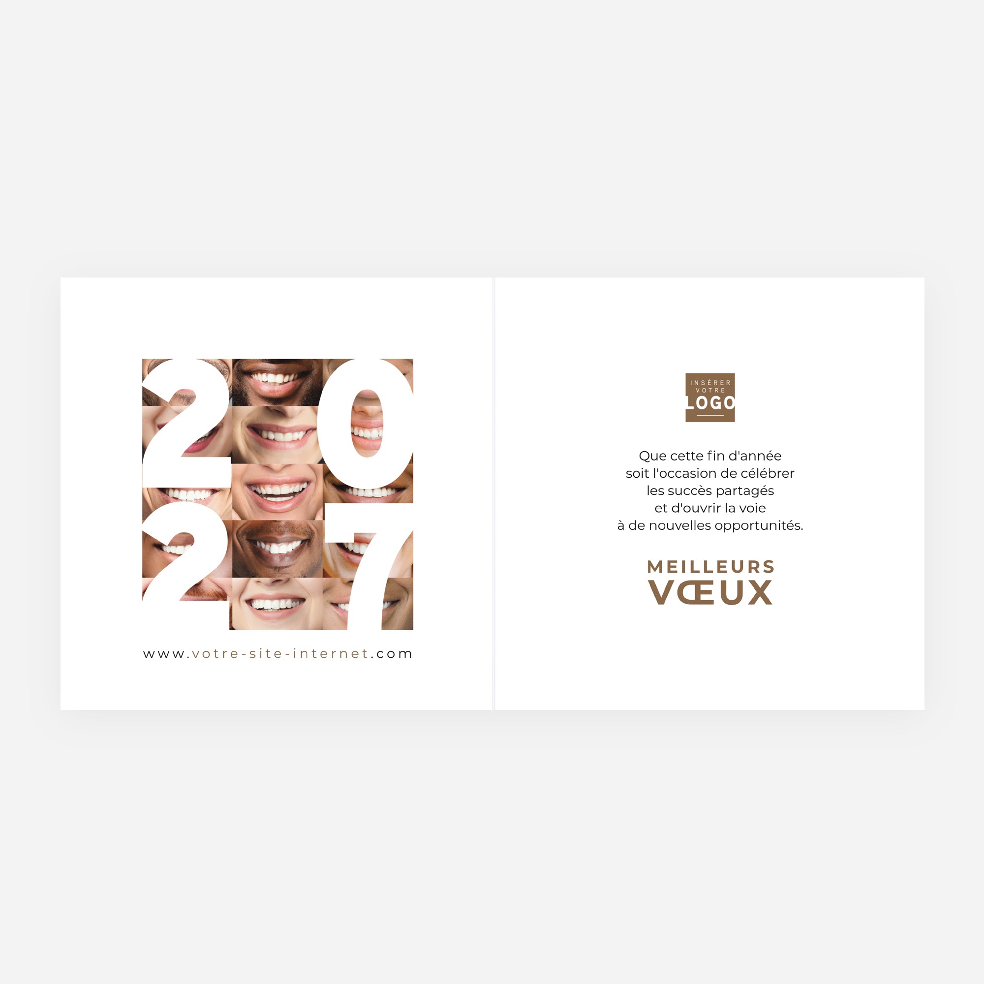 Sourires Partagés | Vœux professionnels • Carte de voeux • Carré double photo N° 2